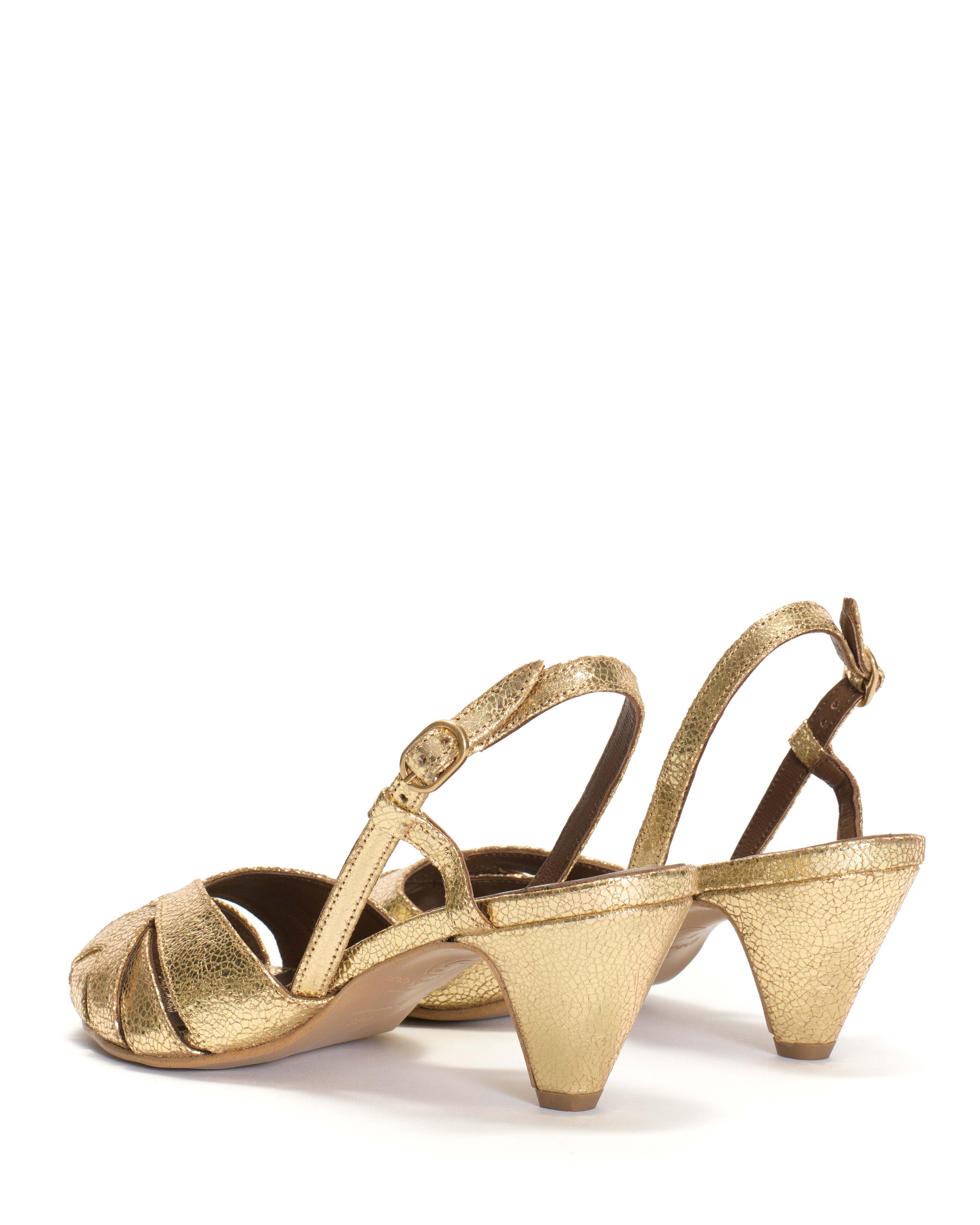Banie 50 stiletto Crackled metallic goat Gold - Image 5