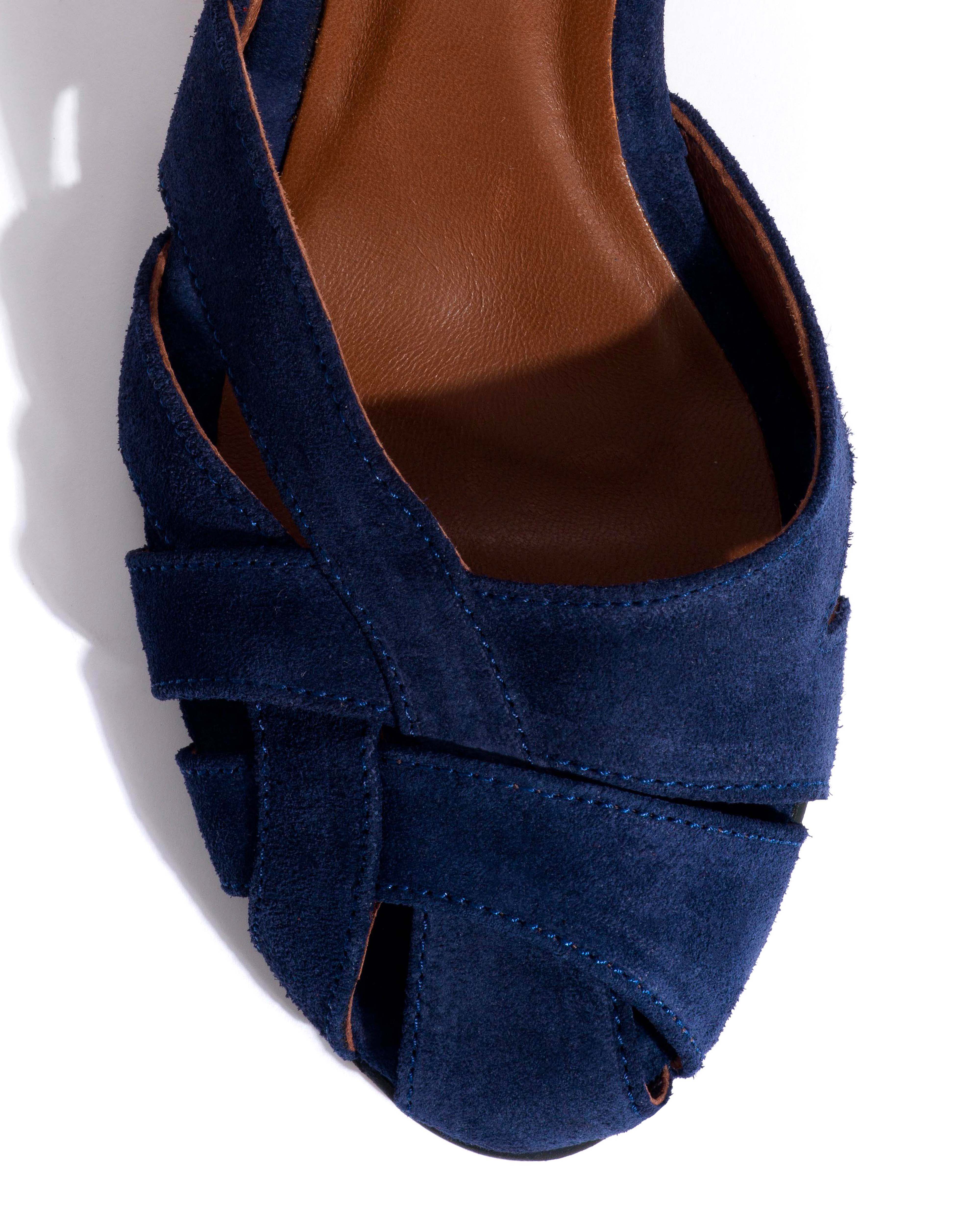 Banie 75 Calf suede Ink blue - Image 5