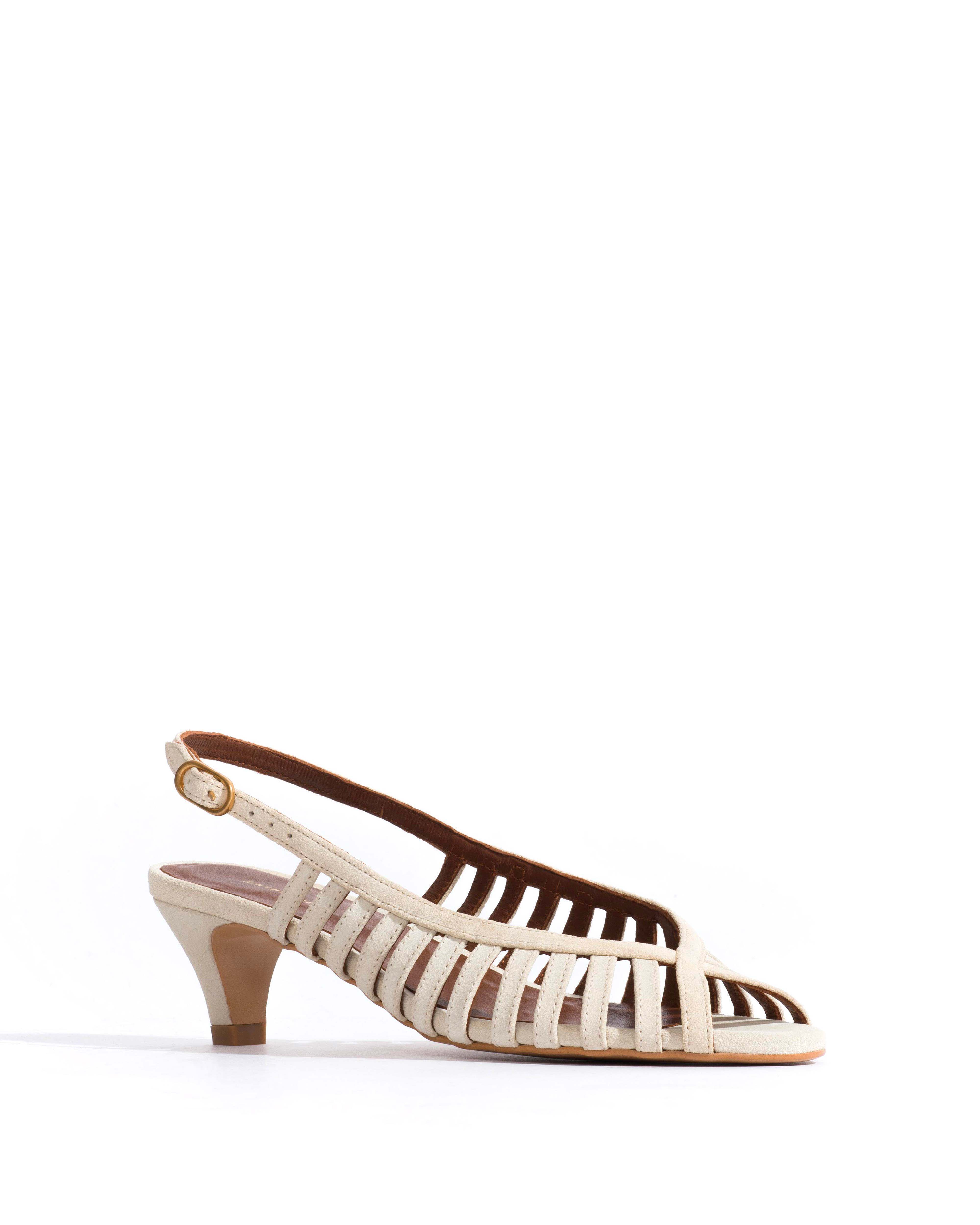 Carminho 40 stiletto Calf suede Antique white - Image 2