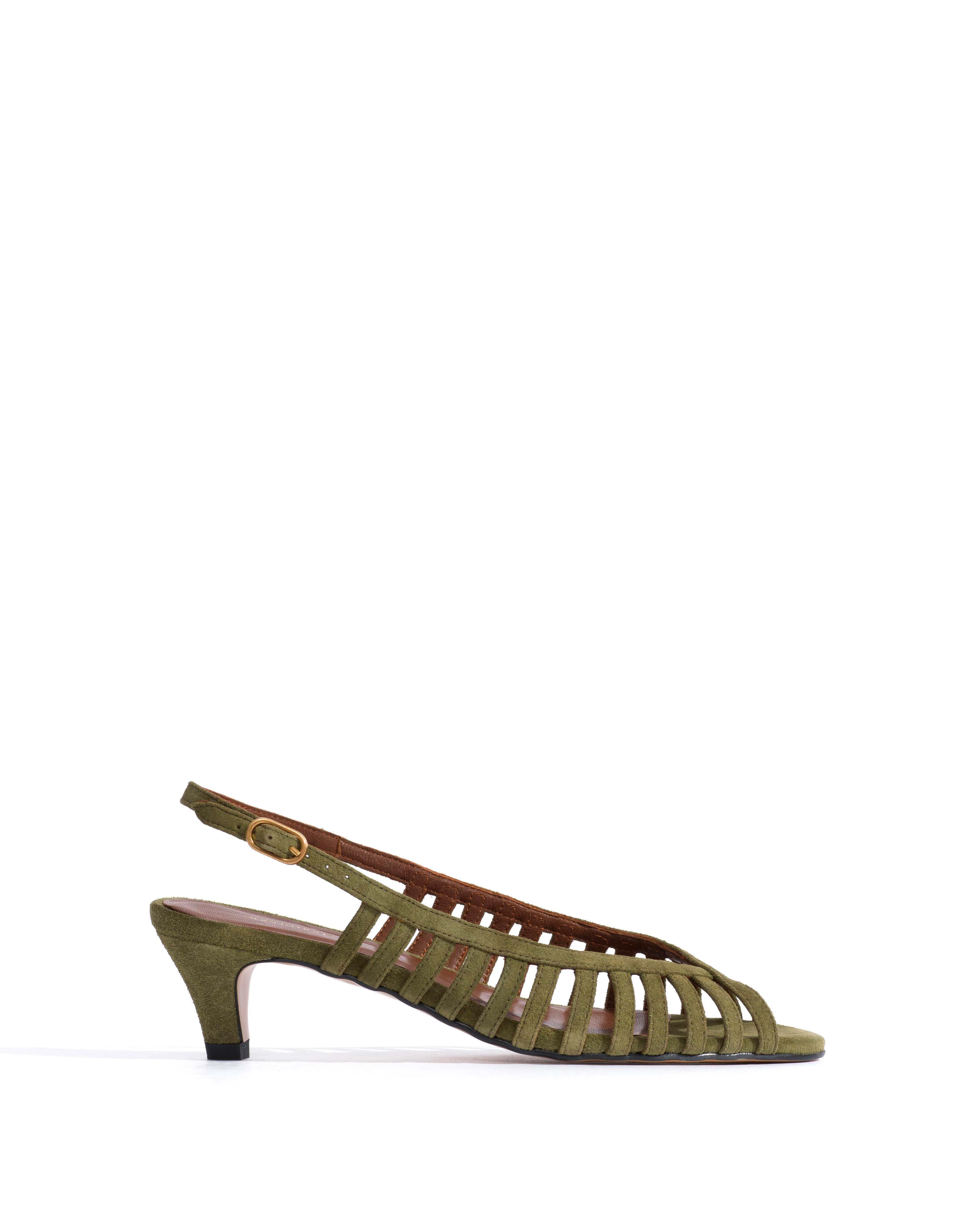 Carminho 40 stiletto Calf suede Olive green
