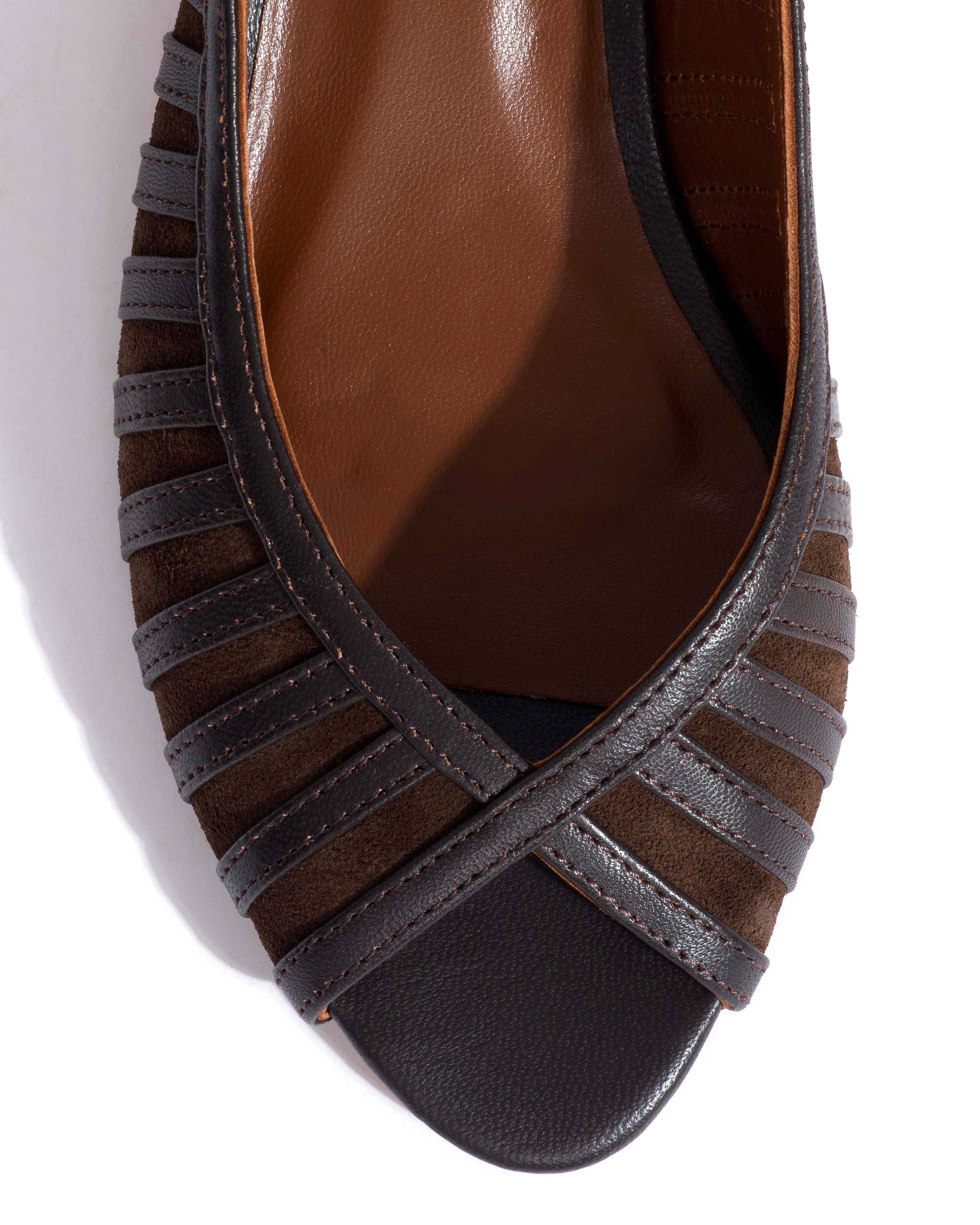 Carminho 40 suede Shiny lamb & suede leather Espresso brown & coffee brown - Image 5
