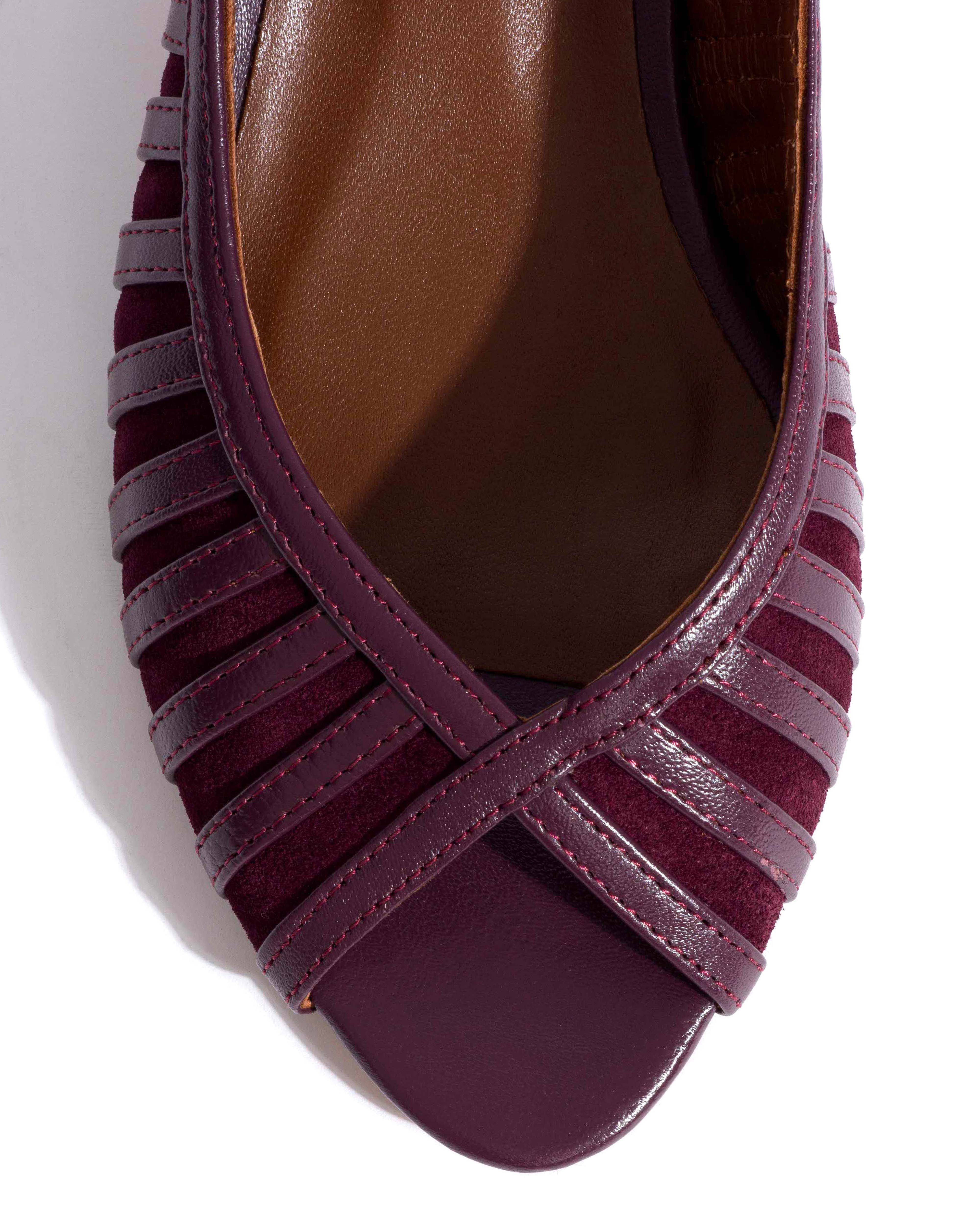 Carminho 40 suede Shiny lamb & suede leather Fig purple - Image 5