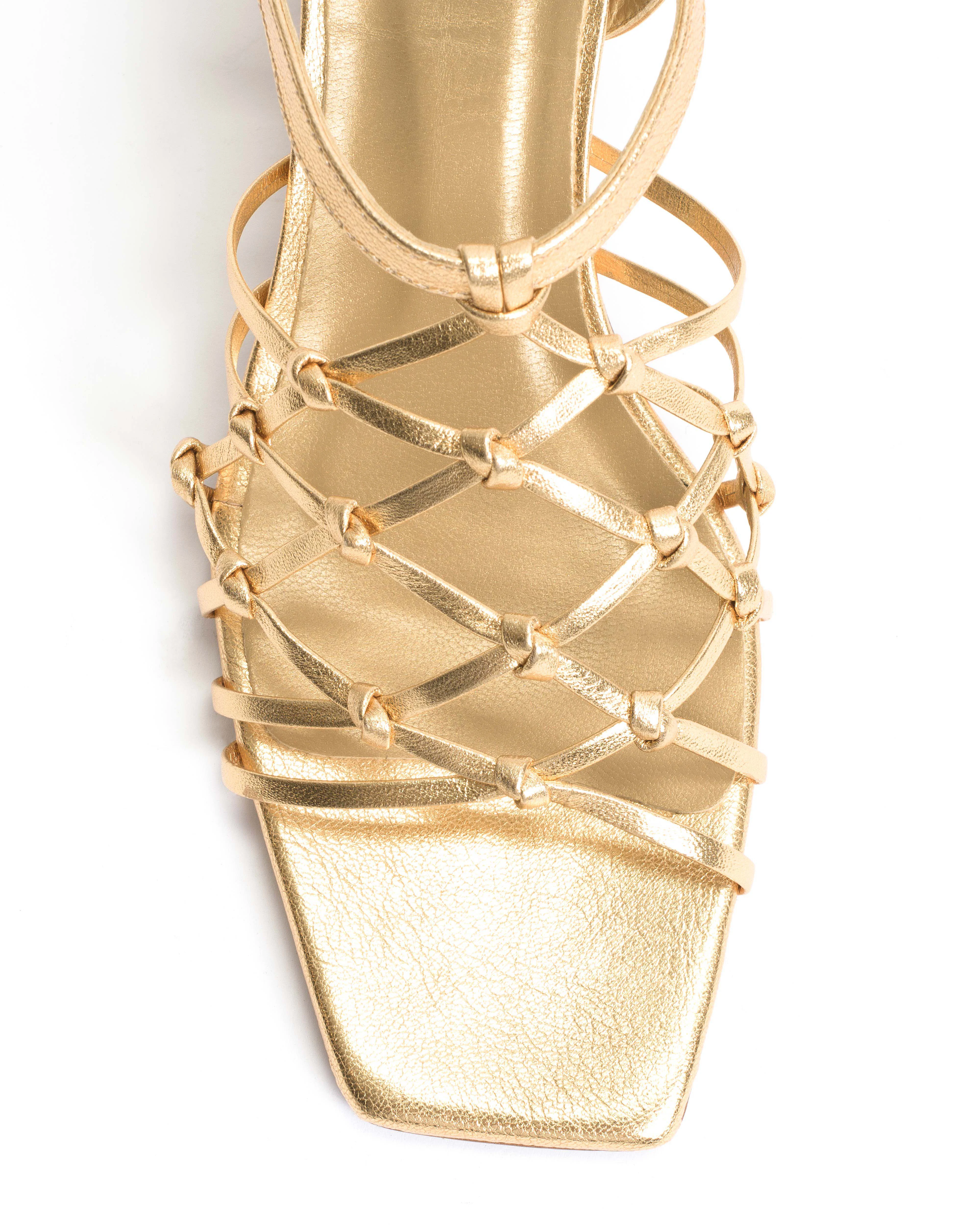 Coco 60 hand-braided Hand-braided leather Gold - Image 7