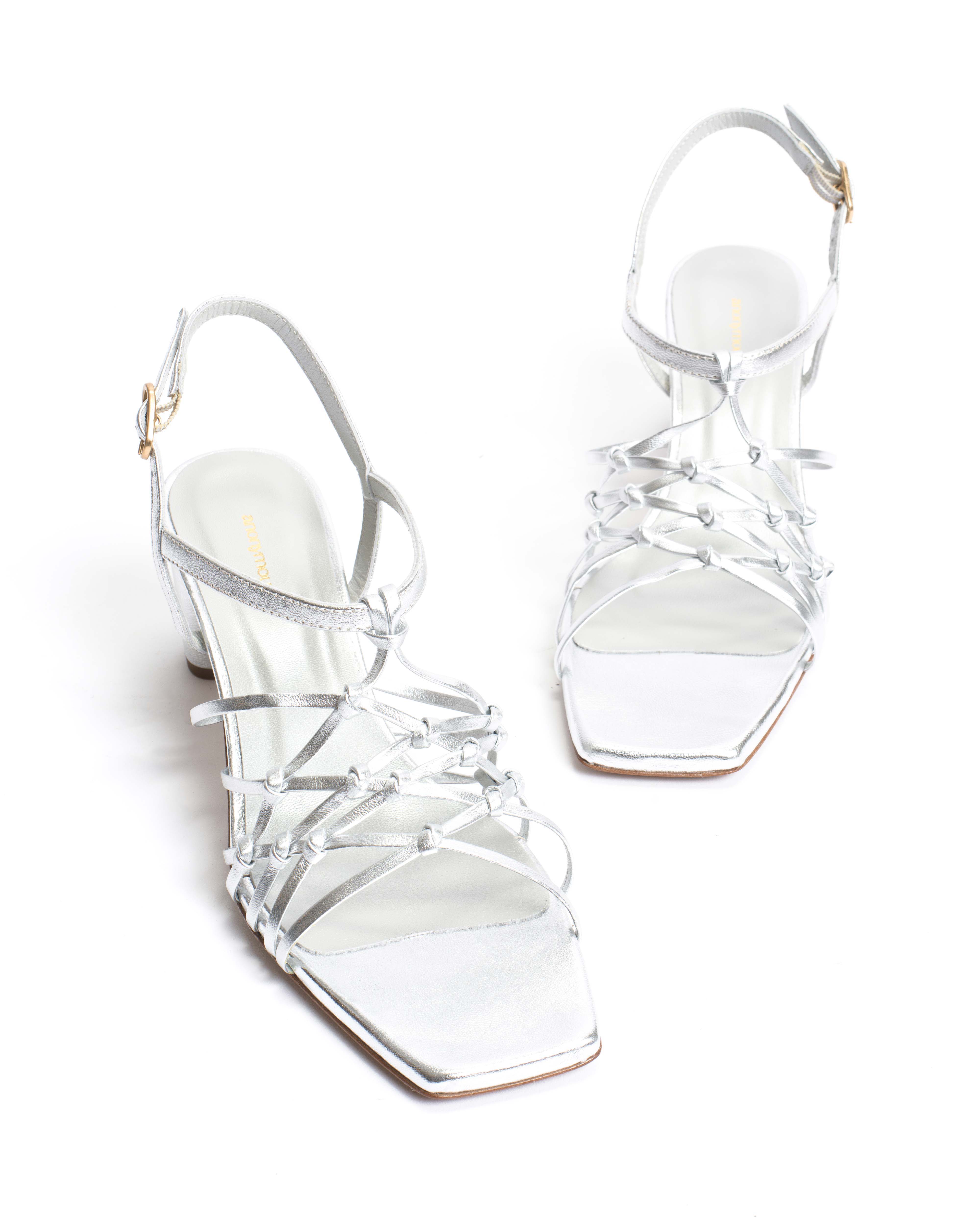 Coco 60 hand-braided Hand-braided leather Silver - Image 5
