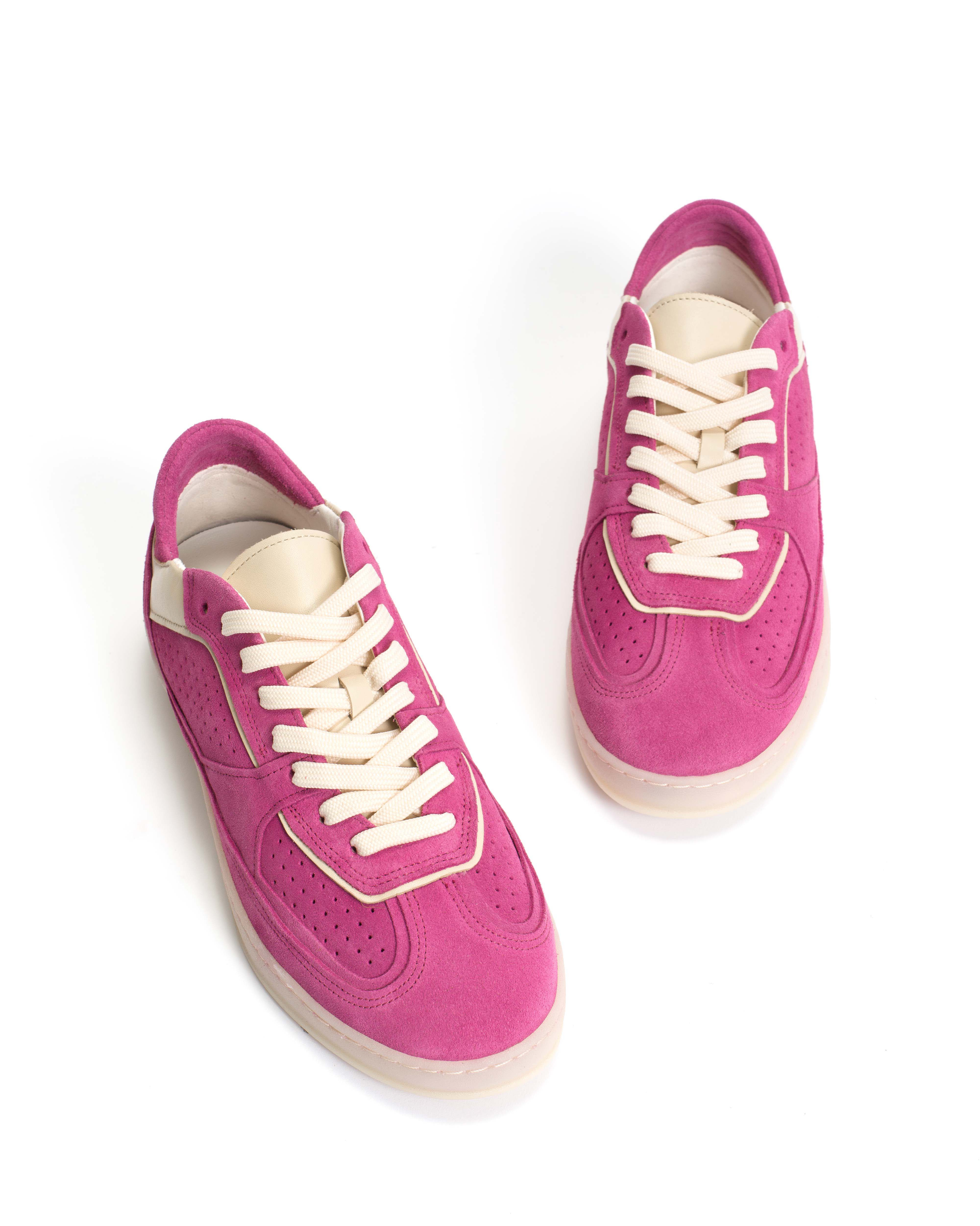Dabbie Calf suede & sleek leather Raspberry sorbet & white sand - Image 6