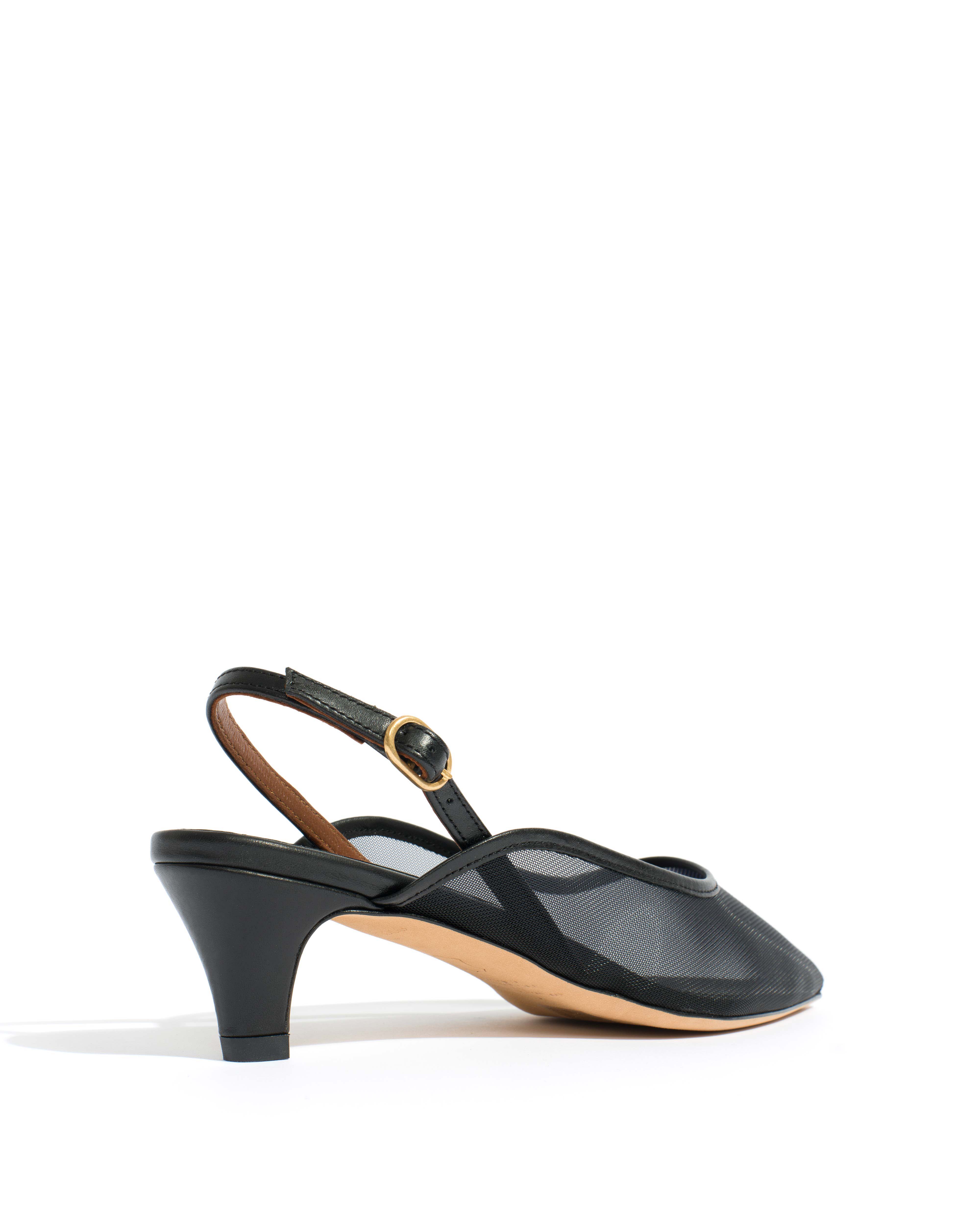 Fanny 40 stiletto mesh Shiny lamb & mesh Black - Image 3