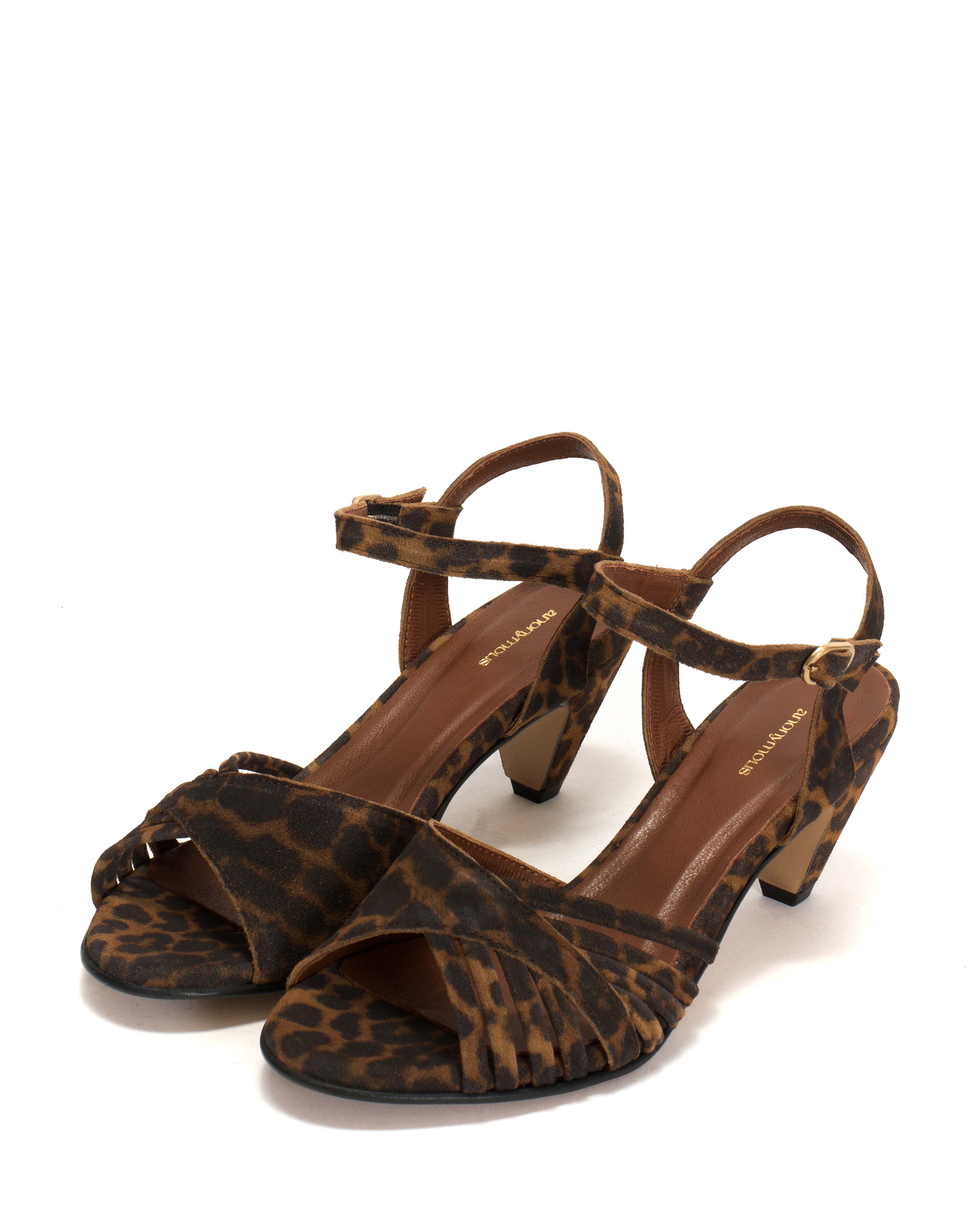 Hermine 50 stiletto Calf suede print Leopard - Image 2