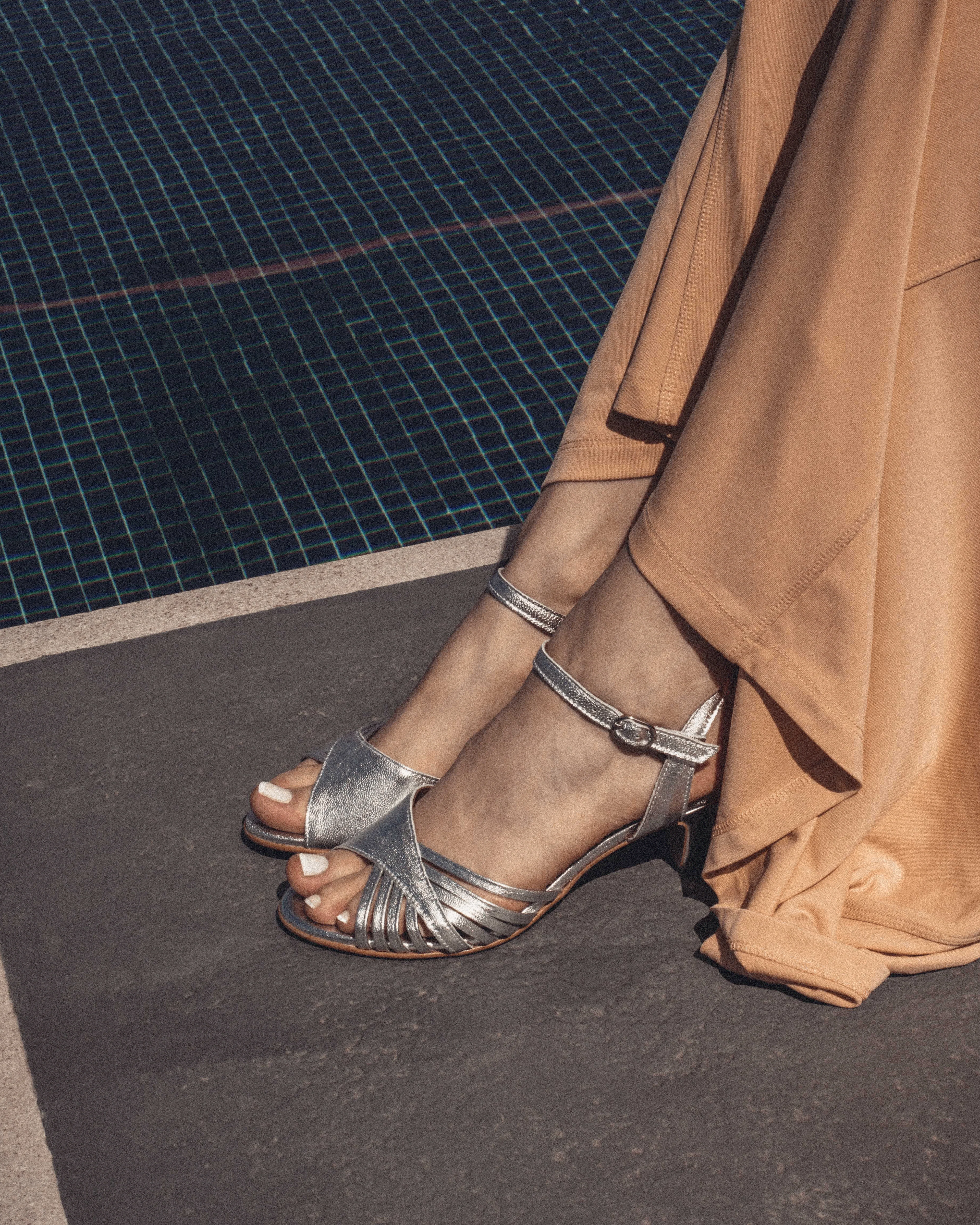 Hermine 50 stiletto Metallic goat Silver - Image 3