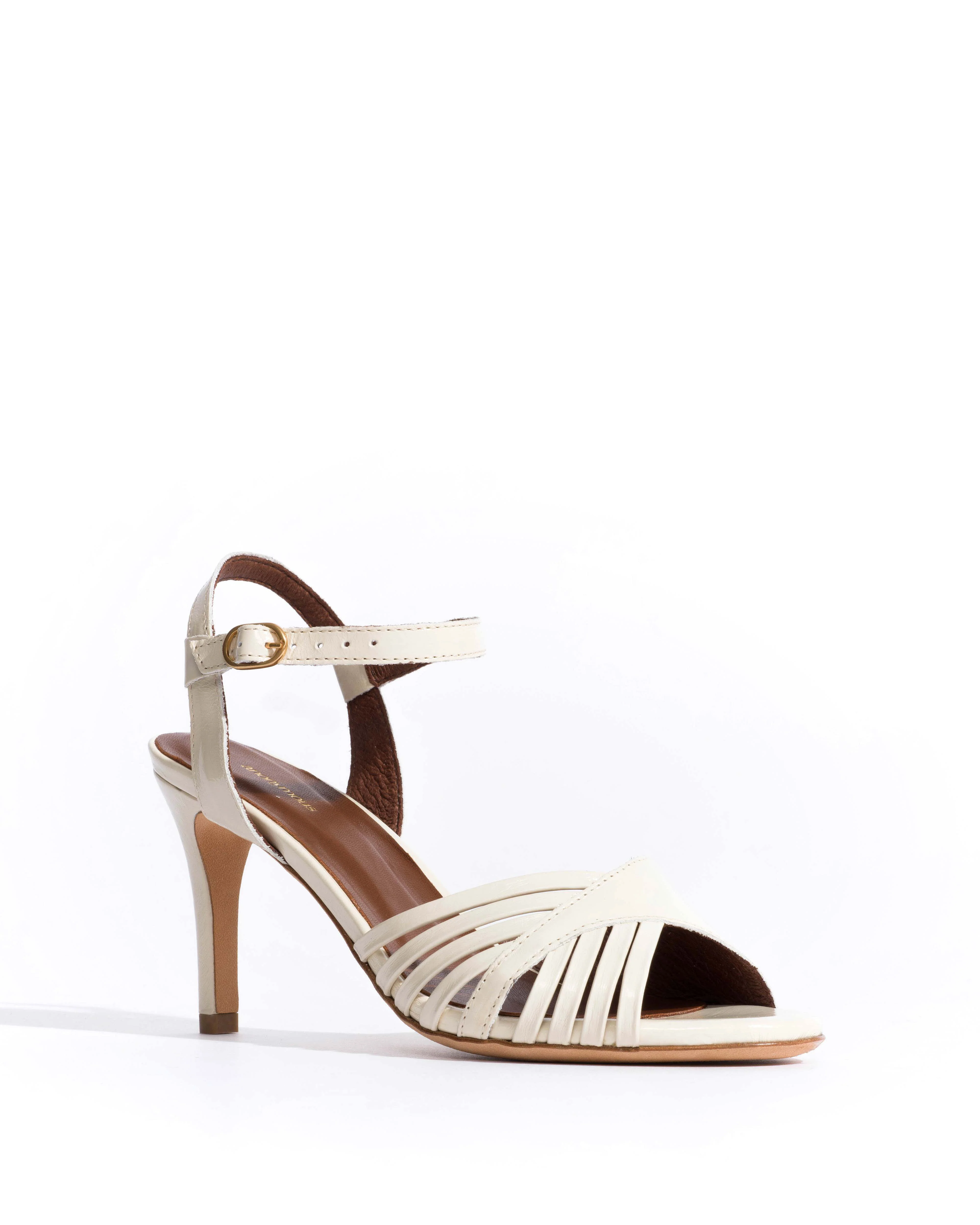Hermine 75 Crinkled polished goat White sand - Image 2