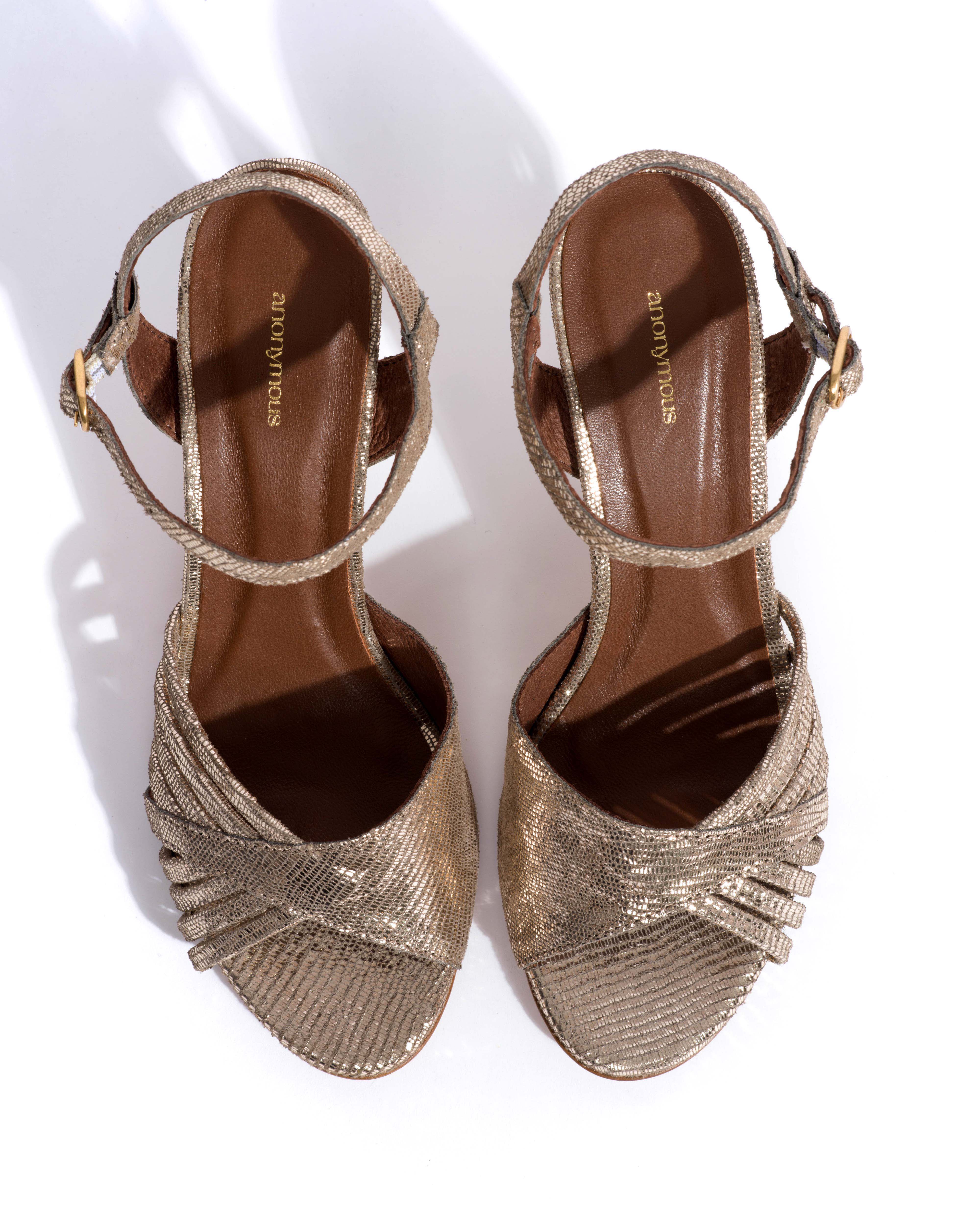 Hermine 75 Lizard metallic goat Vintage champagne - Image 4
