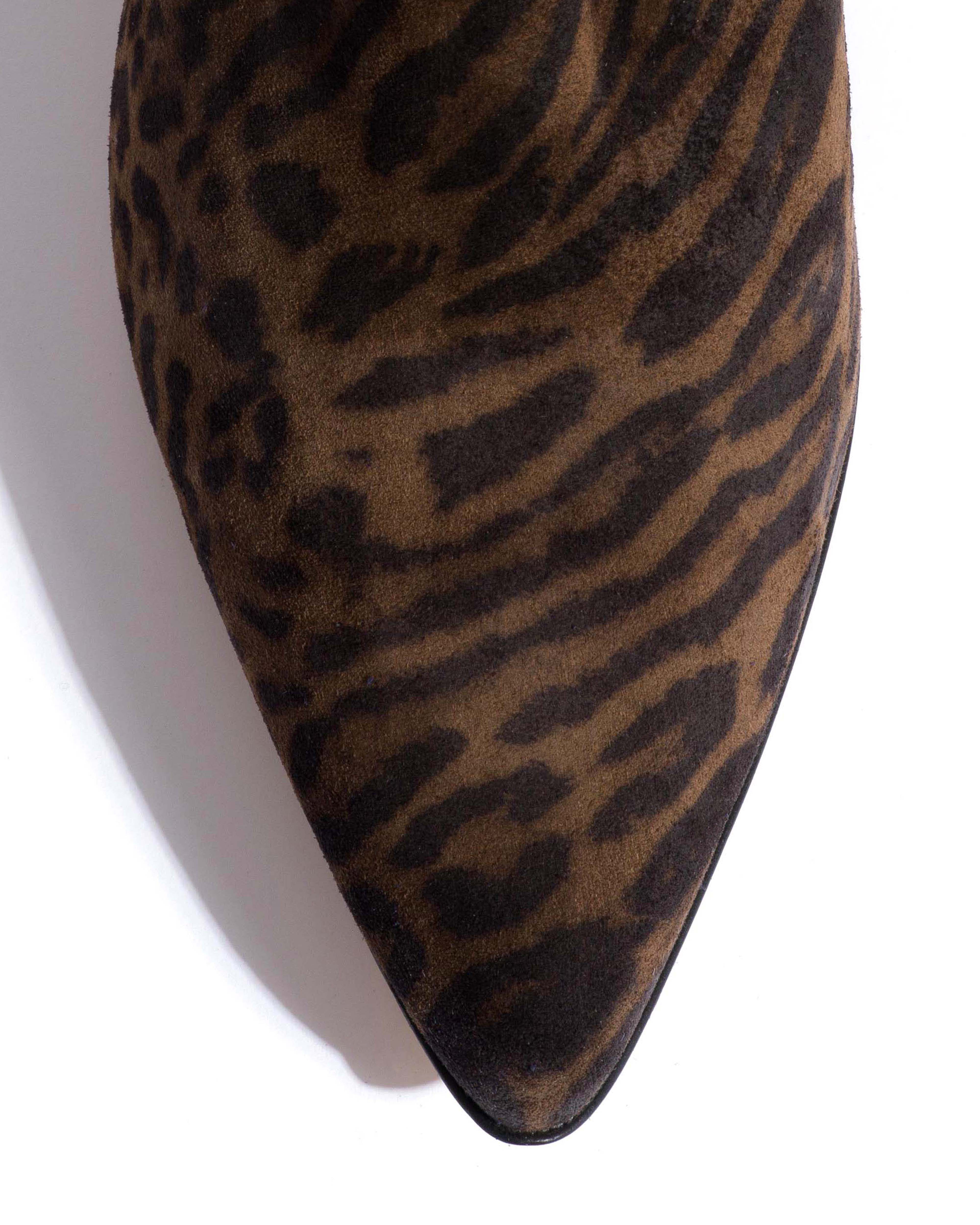 Hillerie 40 stiletto Calf suede print & sleek leather Jaguar & black - Image 6
