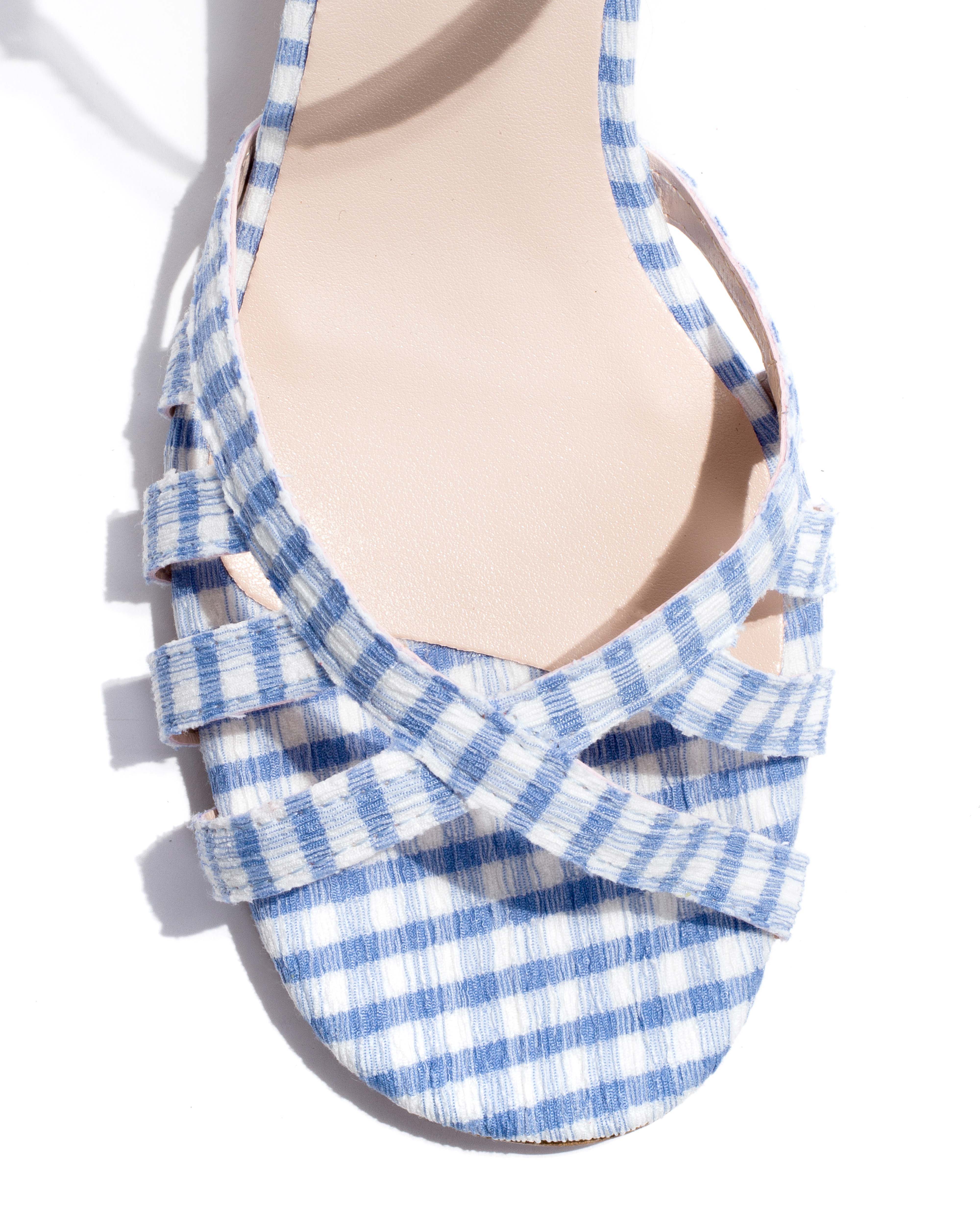 Issi 55 Pleated gingham vegan Bubble blue - Image 6