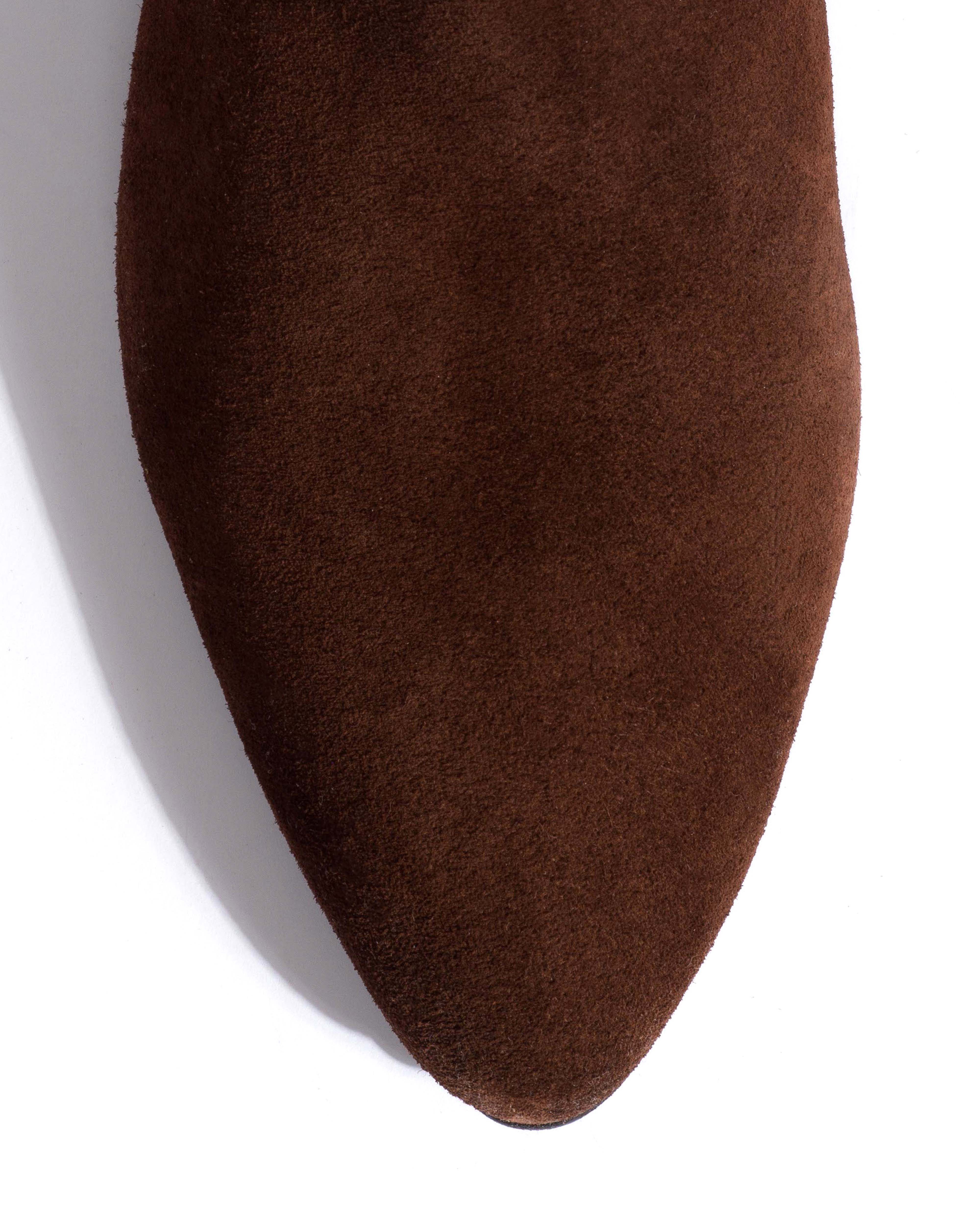 Jasmina 20 Calf suede & sleek leather Chocolate - Image 5