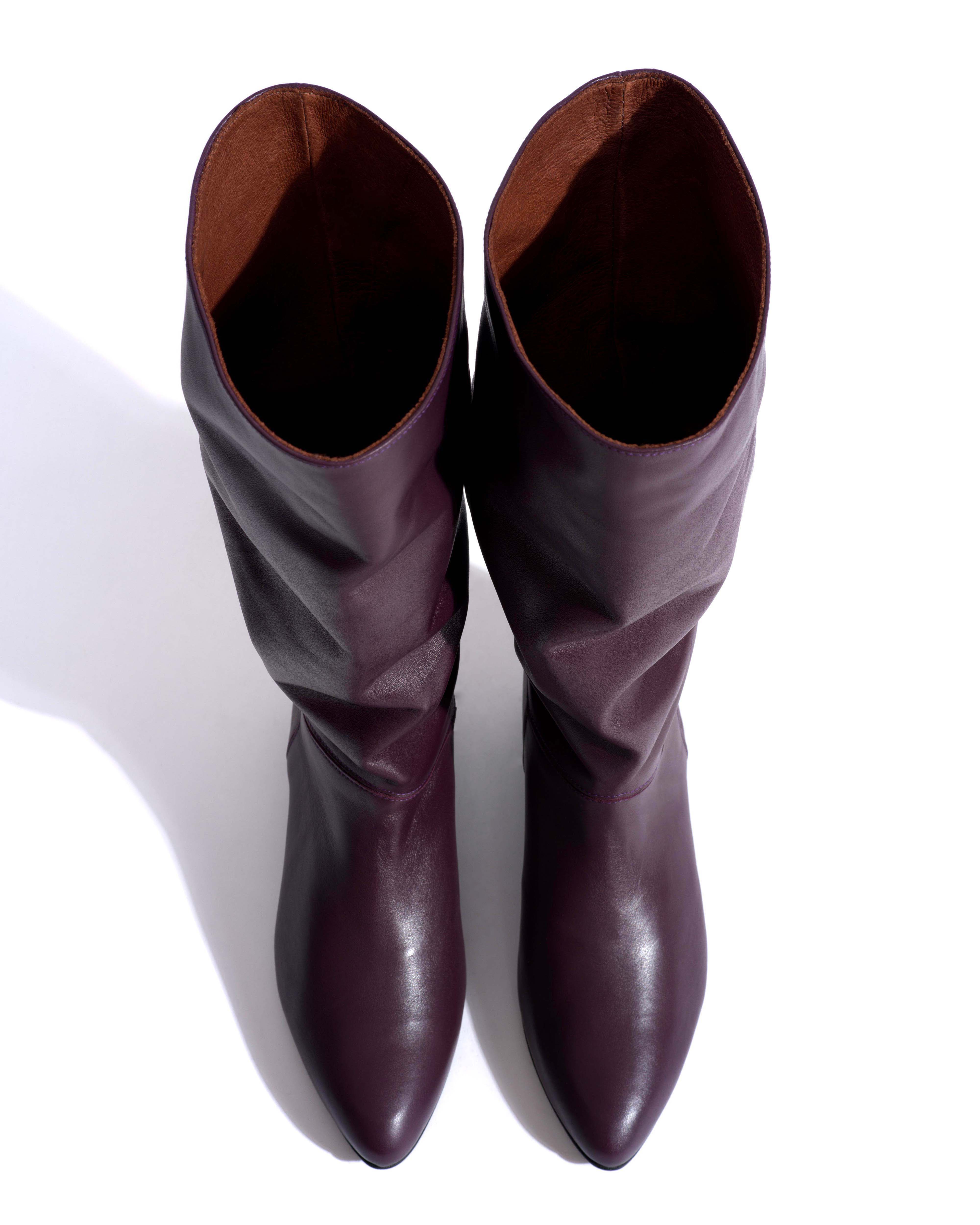 Jasmina 20 Soft calf & suede leather Fig purple - Image 4