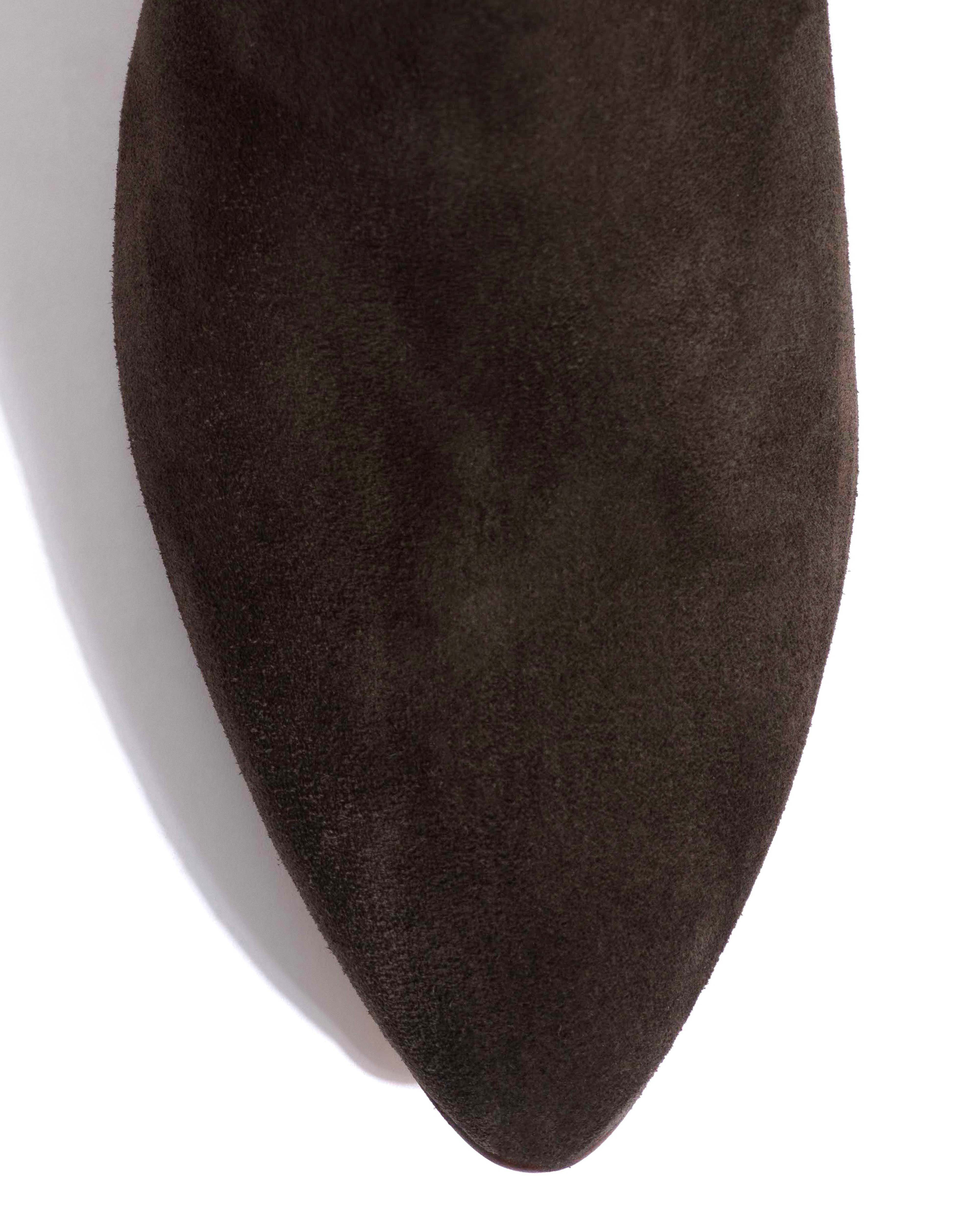 Jasmina 50 stiletto Calf suede & sleek leather Espresso brown & black - Image 5