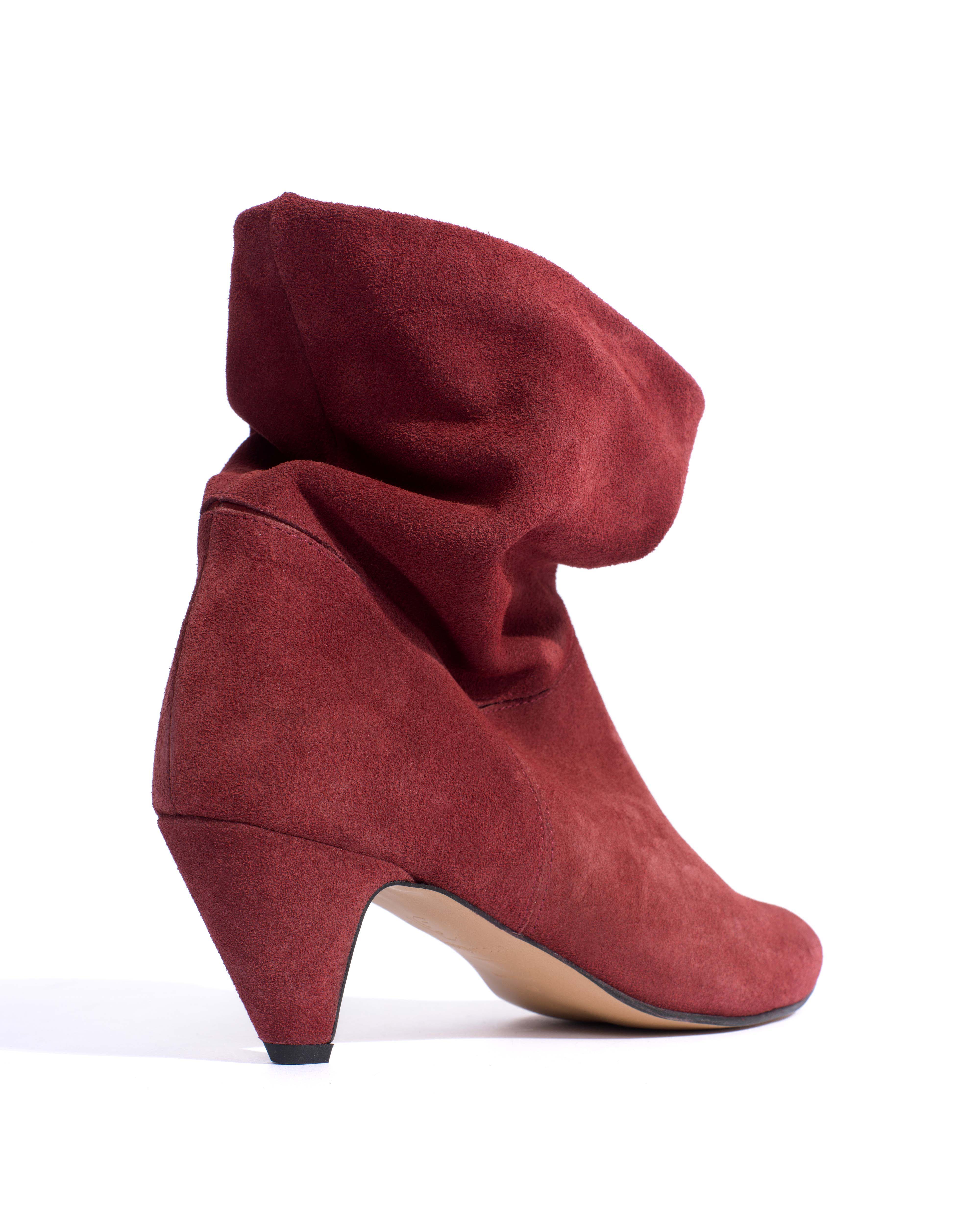 Jassi 50 stiletto Calf suede & sleek leather Pomegranate - Image 3