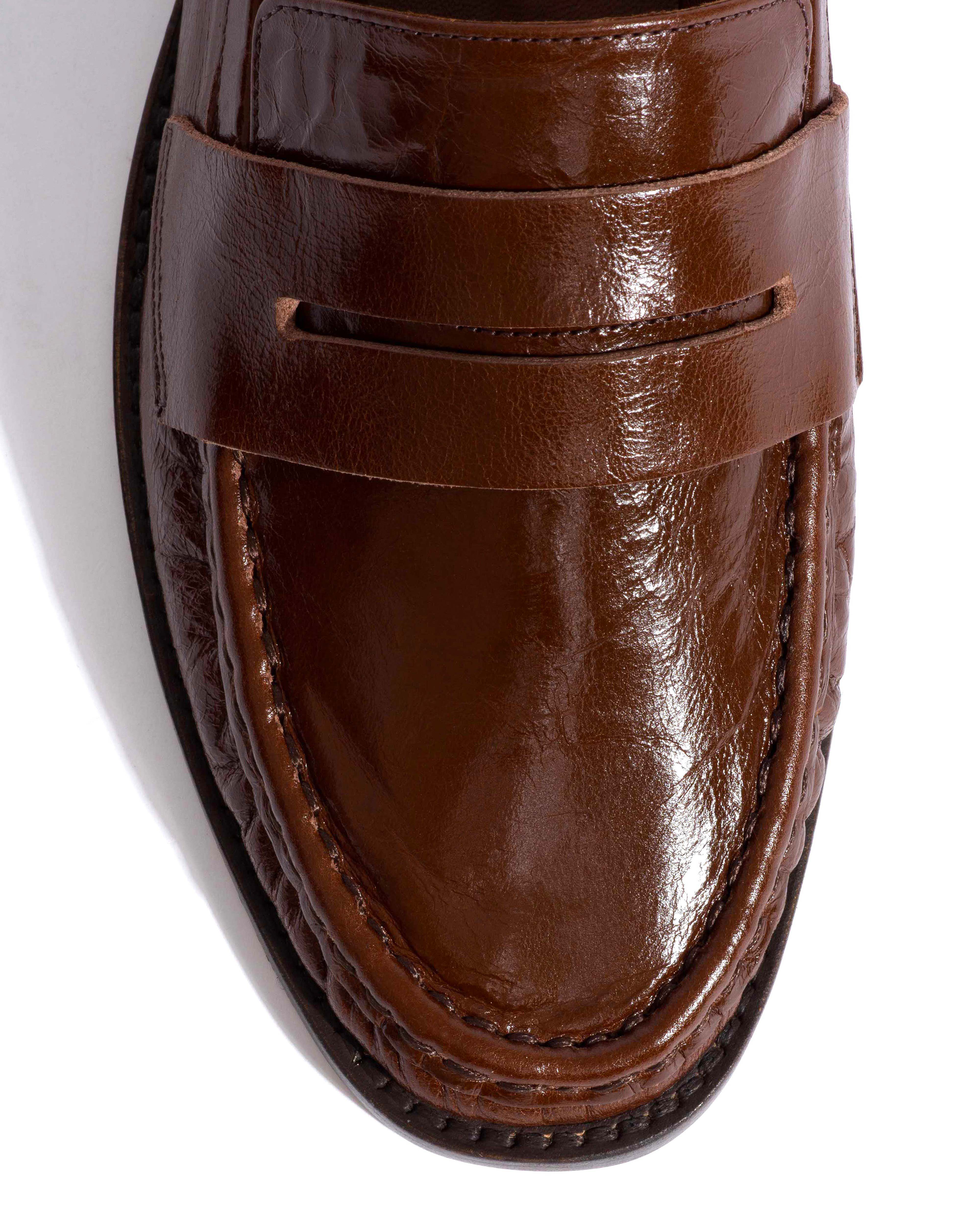 Jesha Crinkled polished goat Caramel brown - Image 5