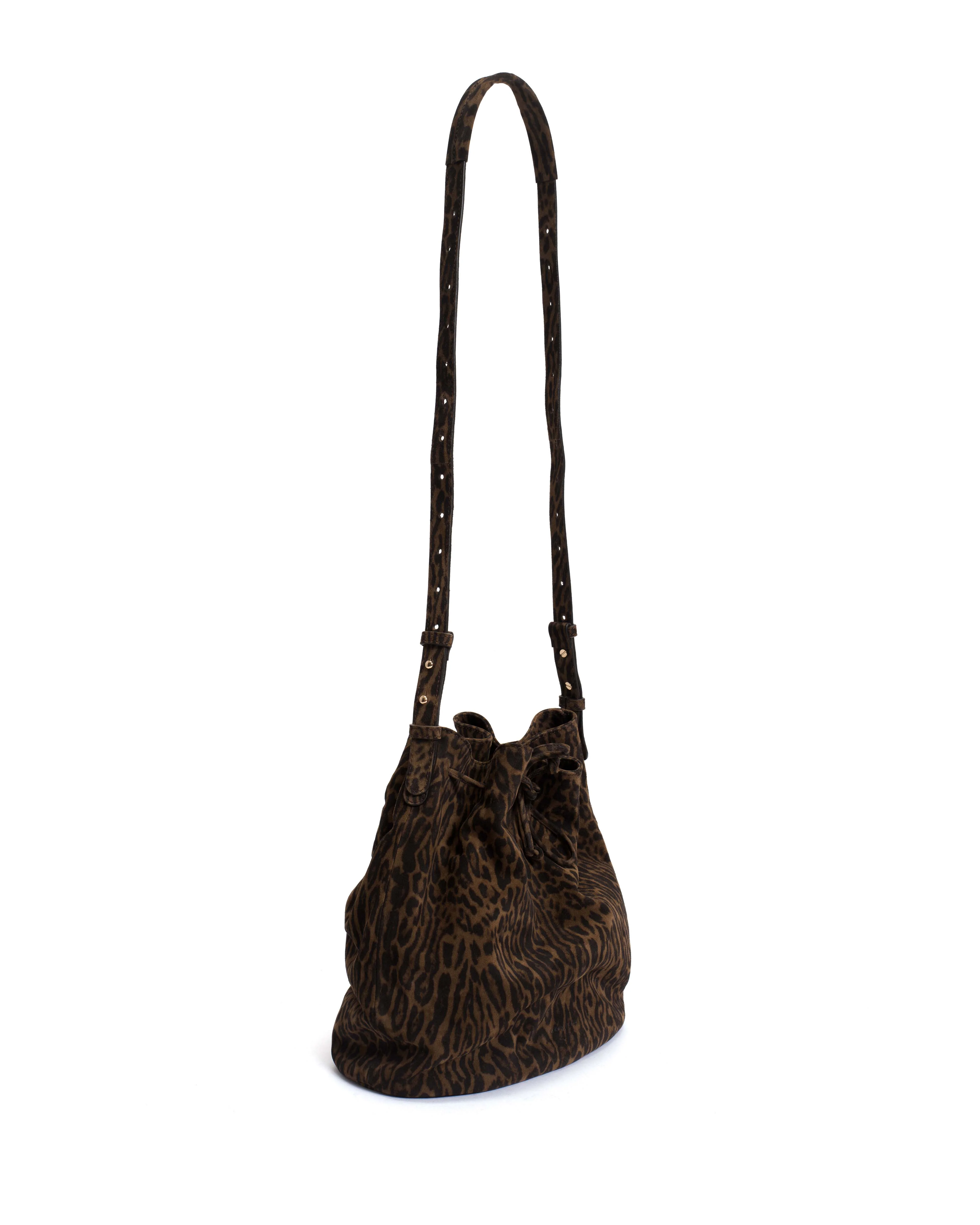 Kacey grand bucket bag Calf suede print Jaguar - Image 5