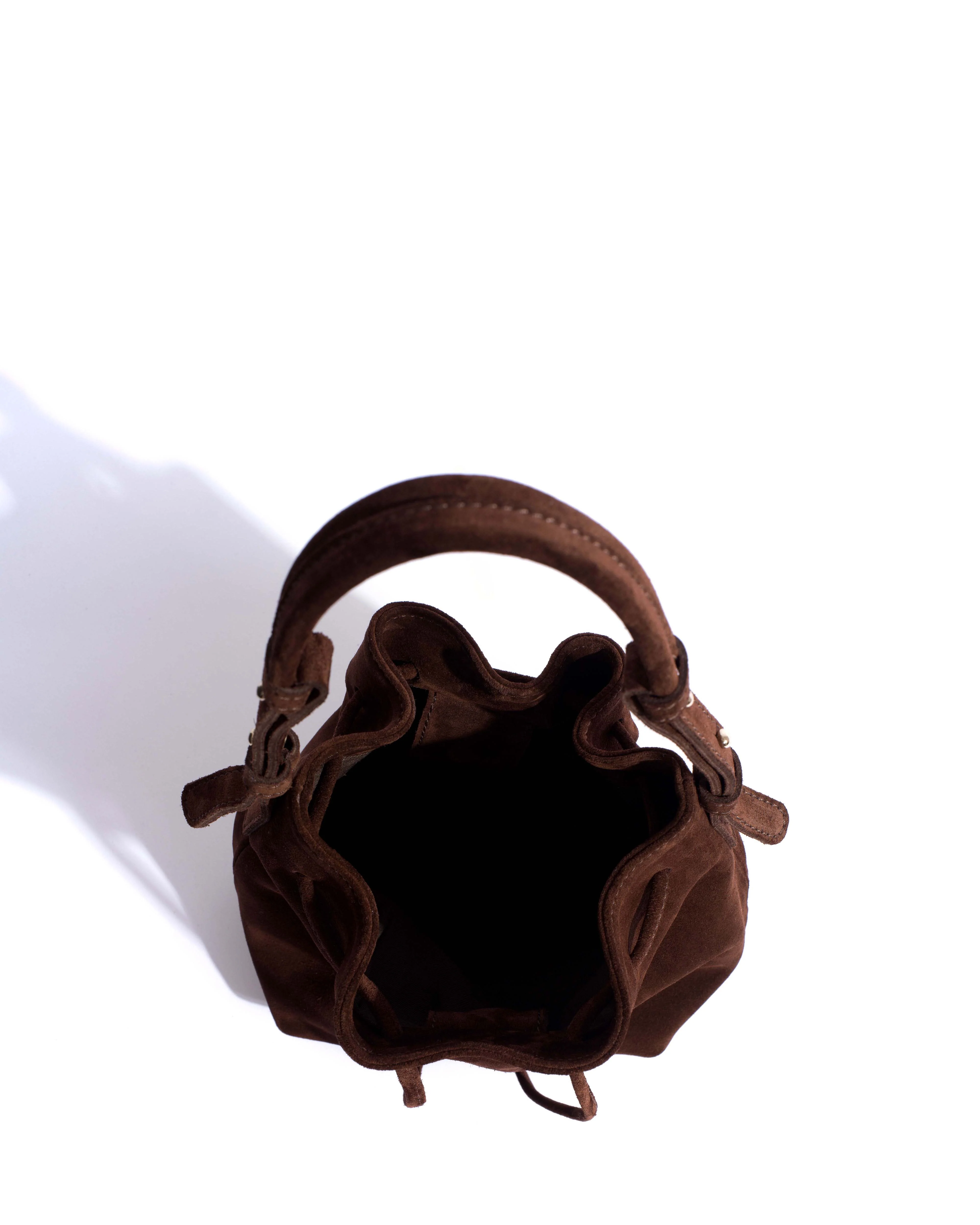 Kacey petite bucket bag Calf suede Chocolate - Image 4