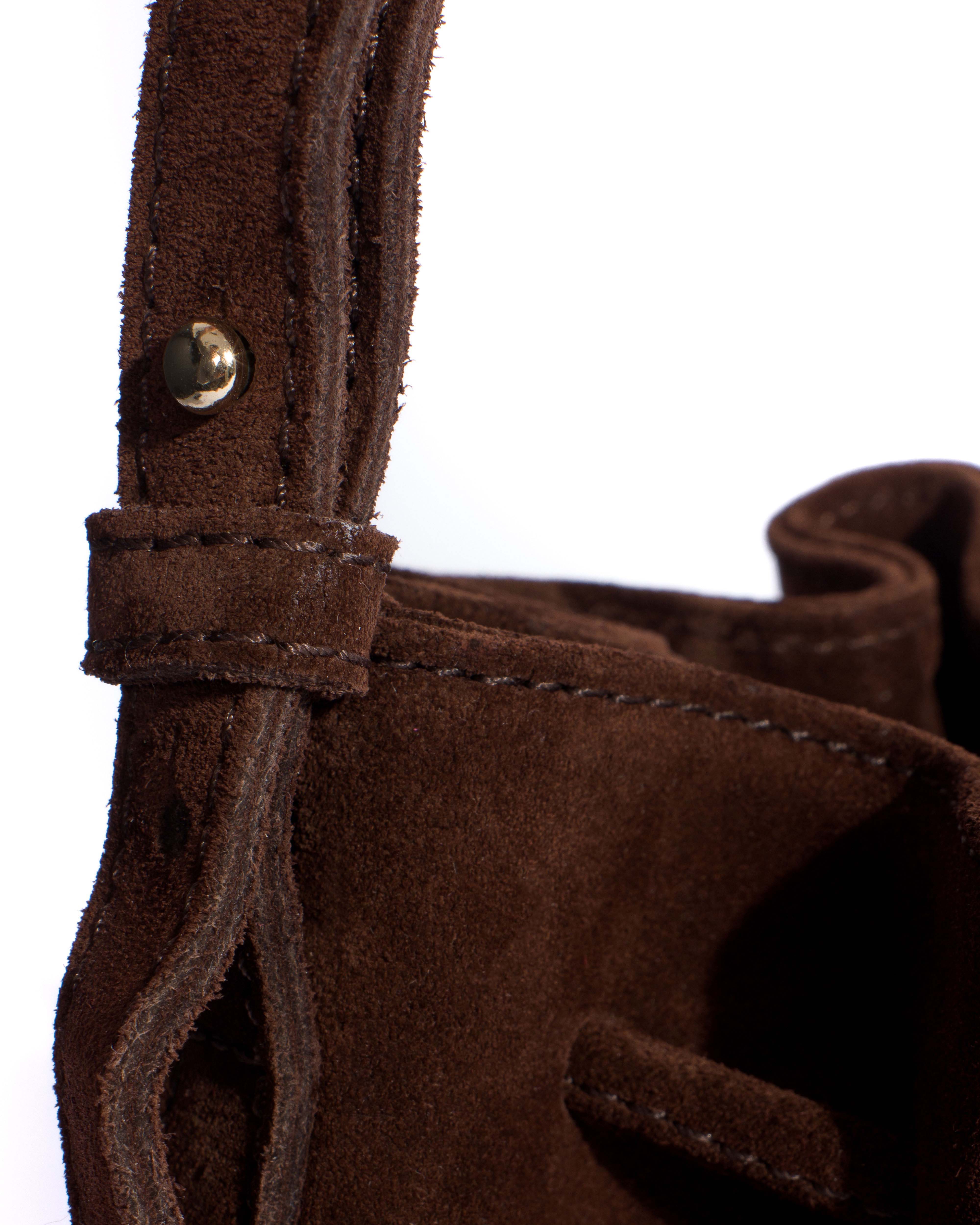 Kacey petite bucket bag Calf suede Chocolate - Image 5