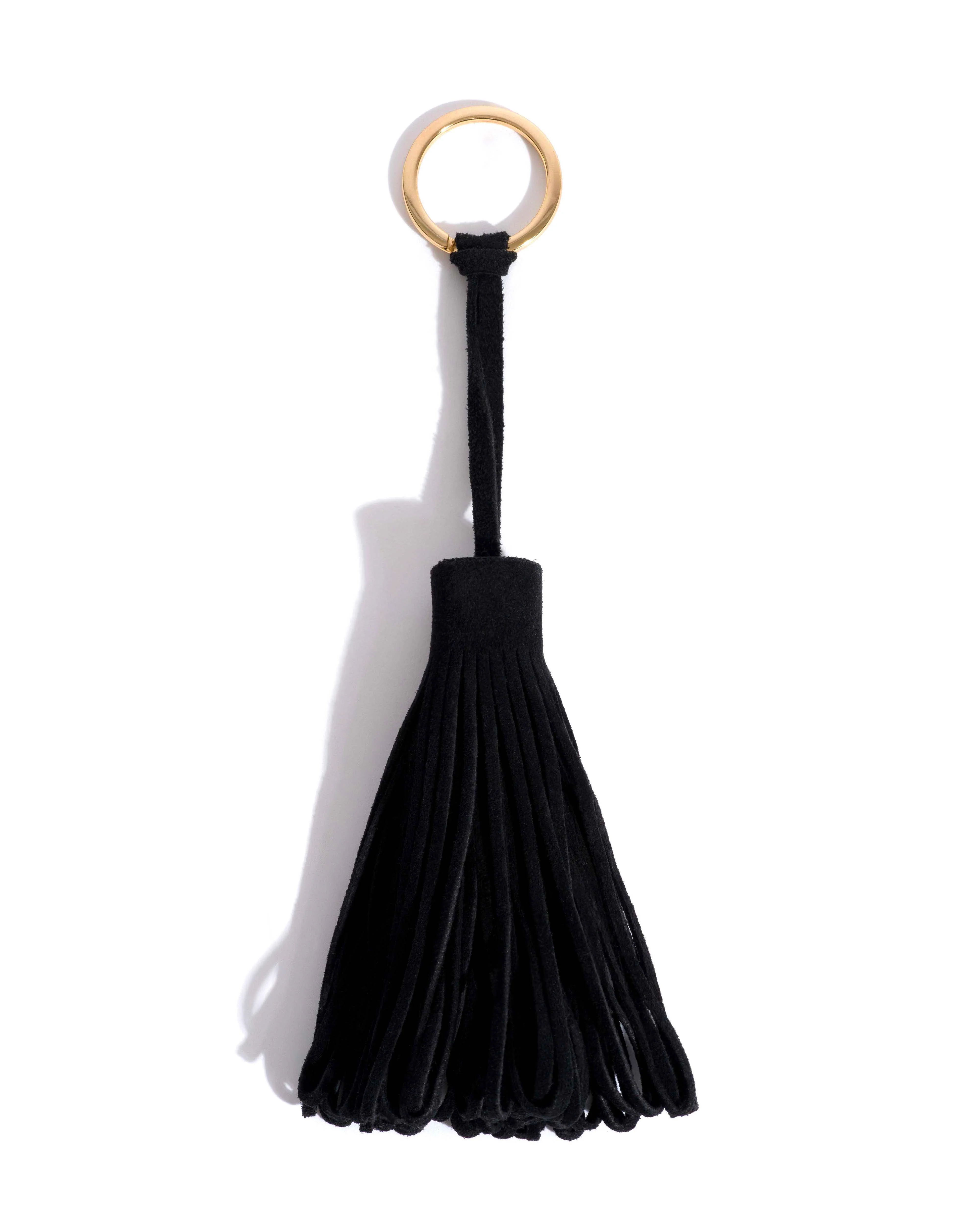 Katty fringe keyring Calf suede Black - Image 3