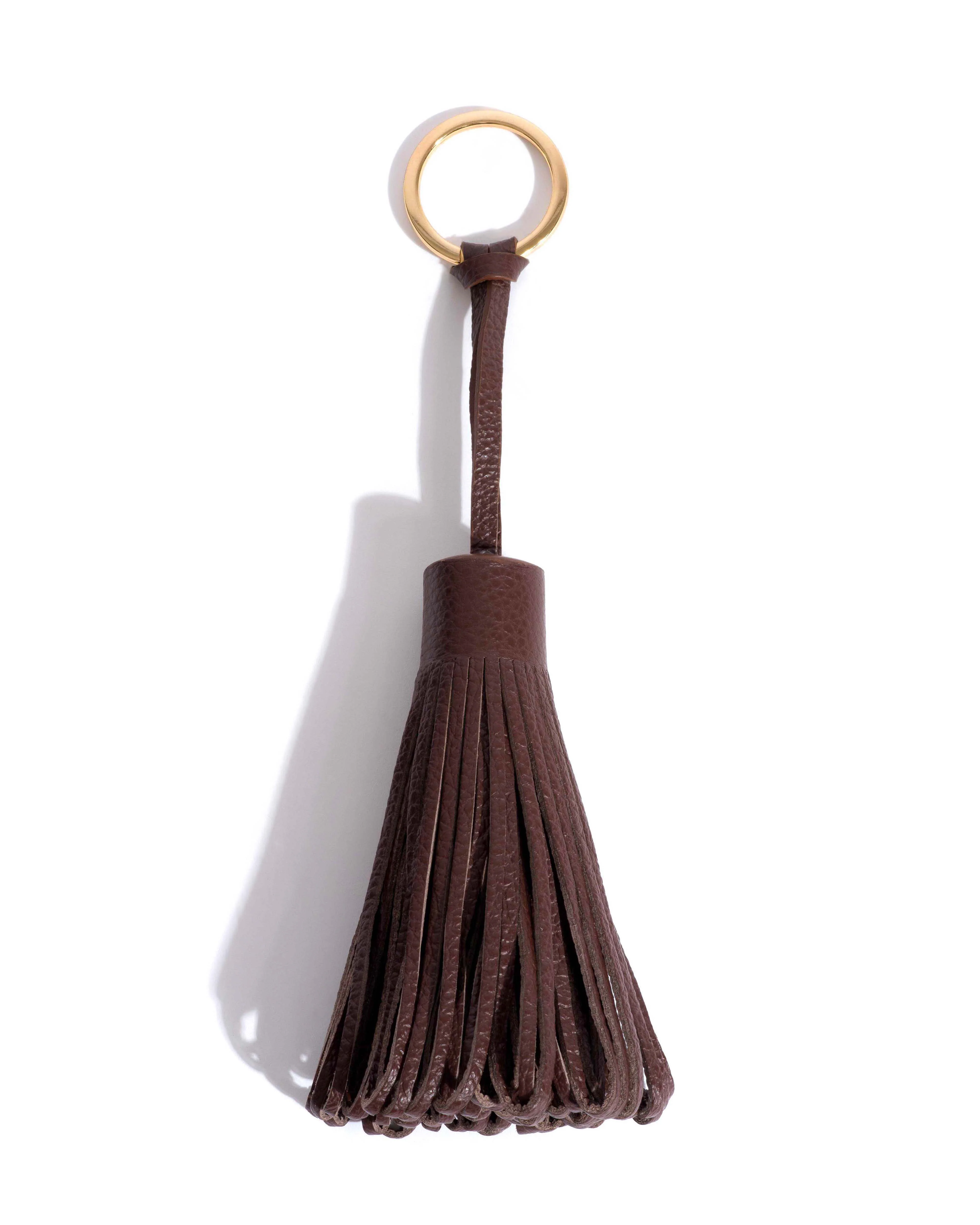 Katty fringe keyring Pebbled soft calf Chocolate - Image 3