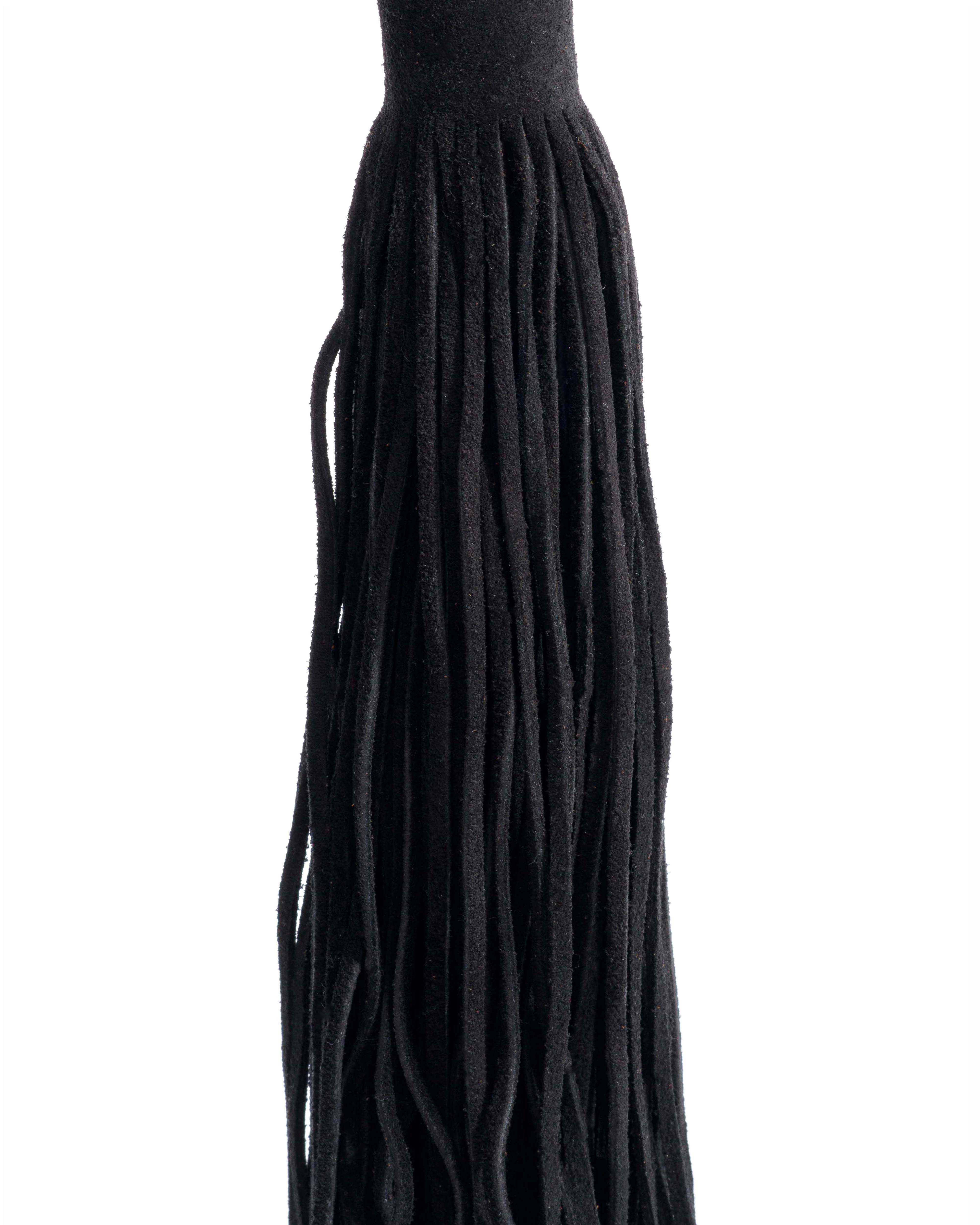 Langley fringe keyring Calf suede Black - Image 2