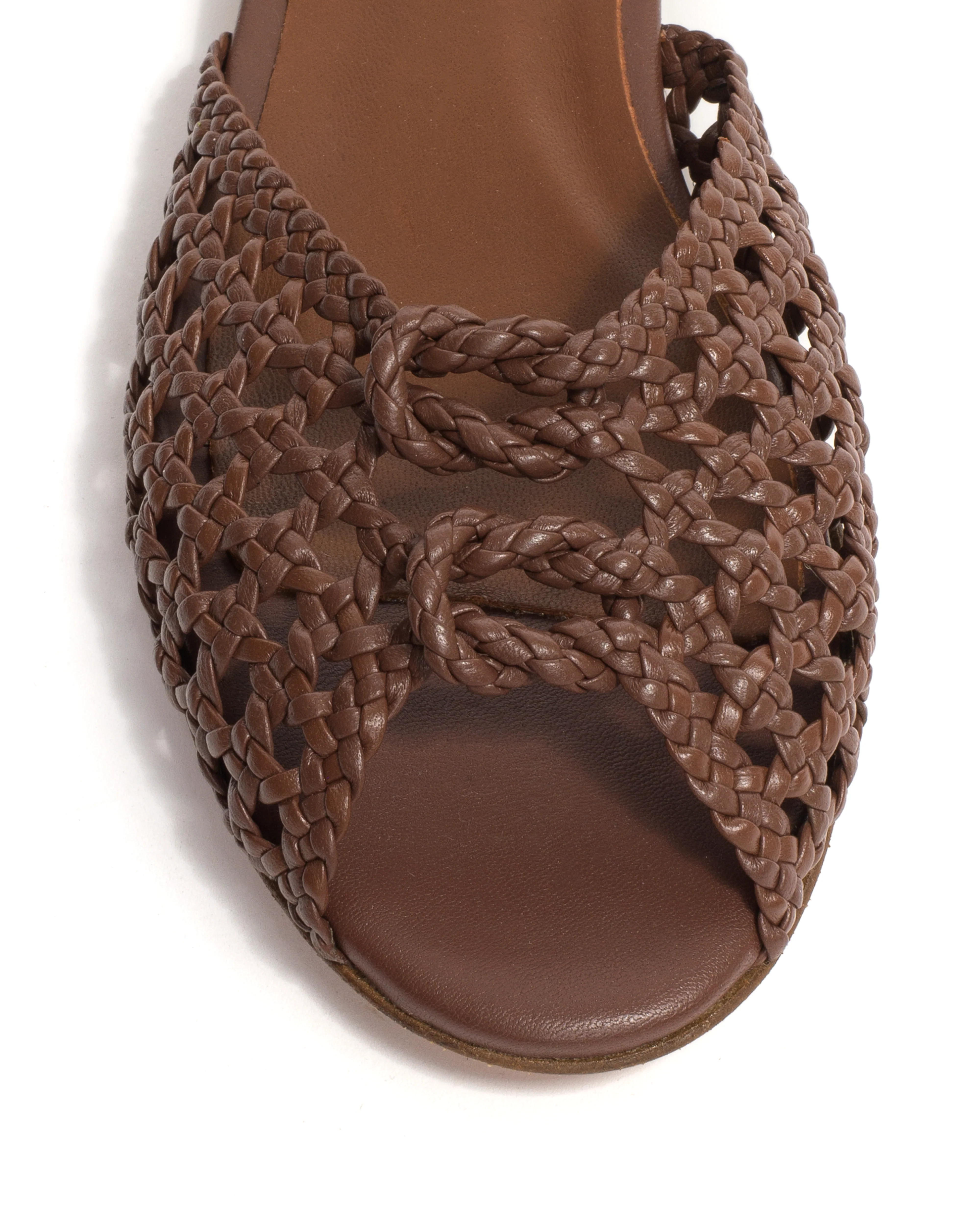 Lucy 10 hand-braided Hand-braided leather Chocolate - Image 5