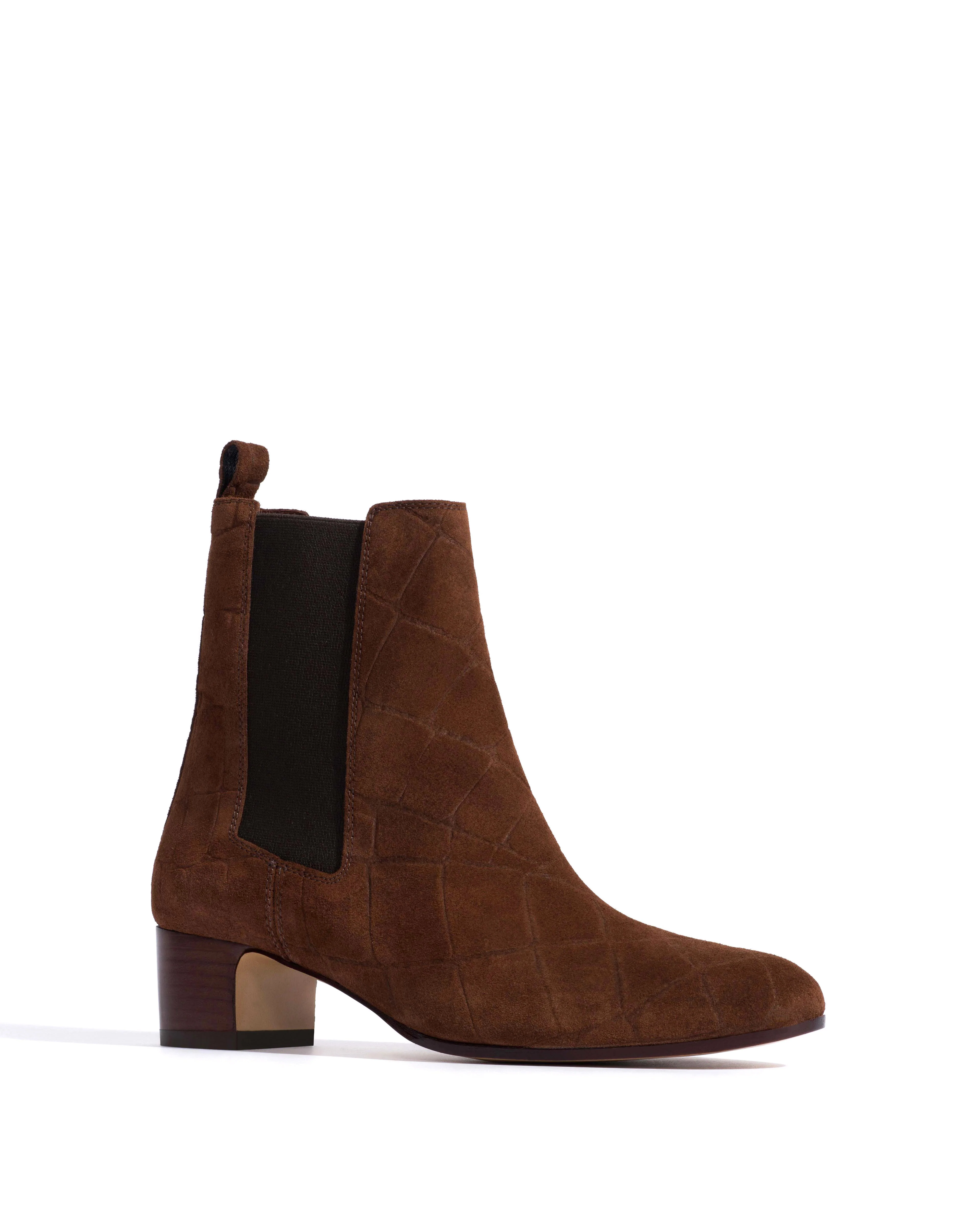 Niabella Croco calf suede Chocolate - Image 2