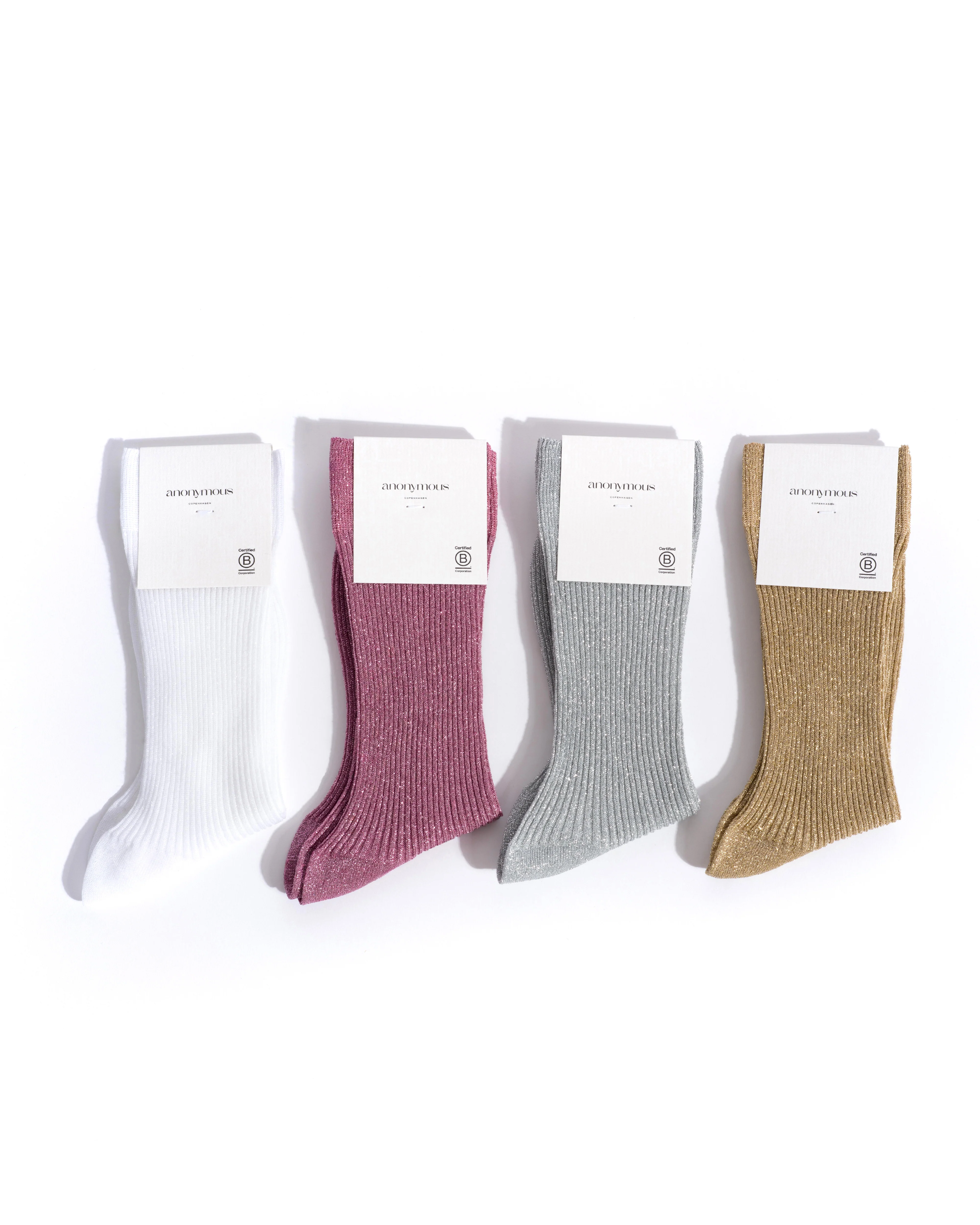 Noa glitter socks 52% nylon 48% polyester Burned rose - Image 6