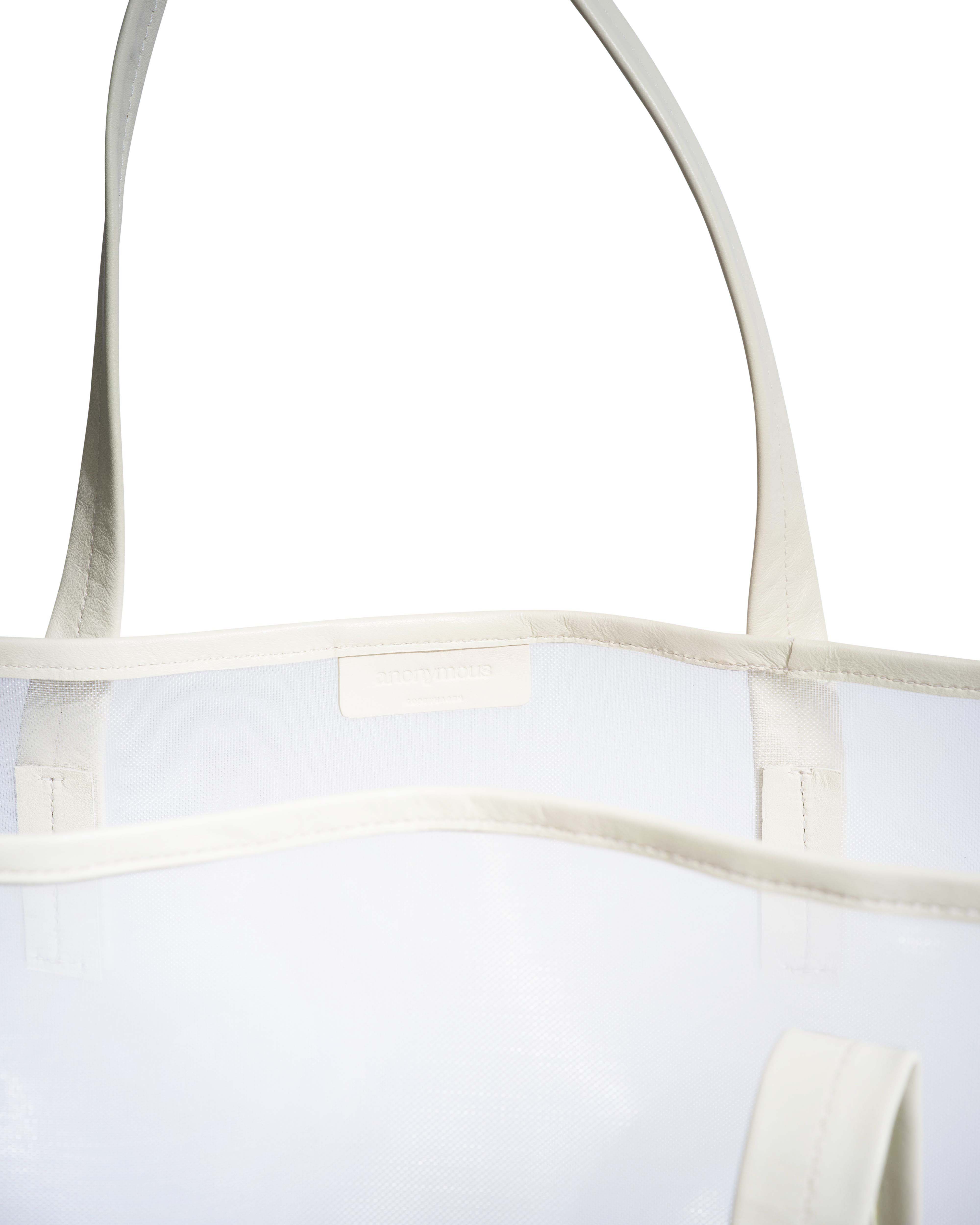 Ruba shopper mesh Shiny lamb & mesh White sand - Image 4