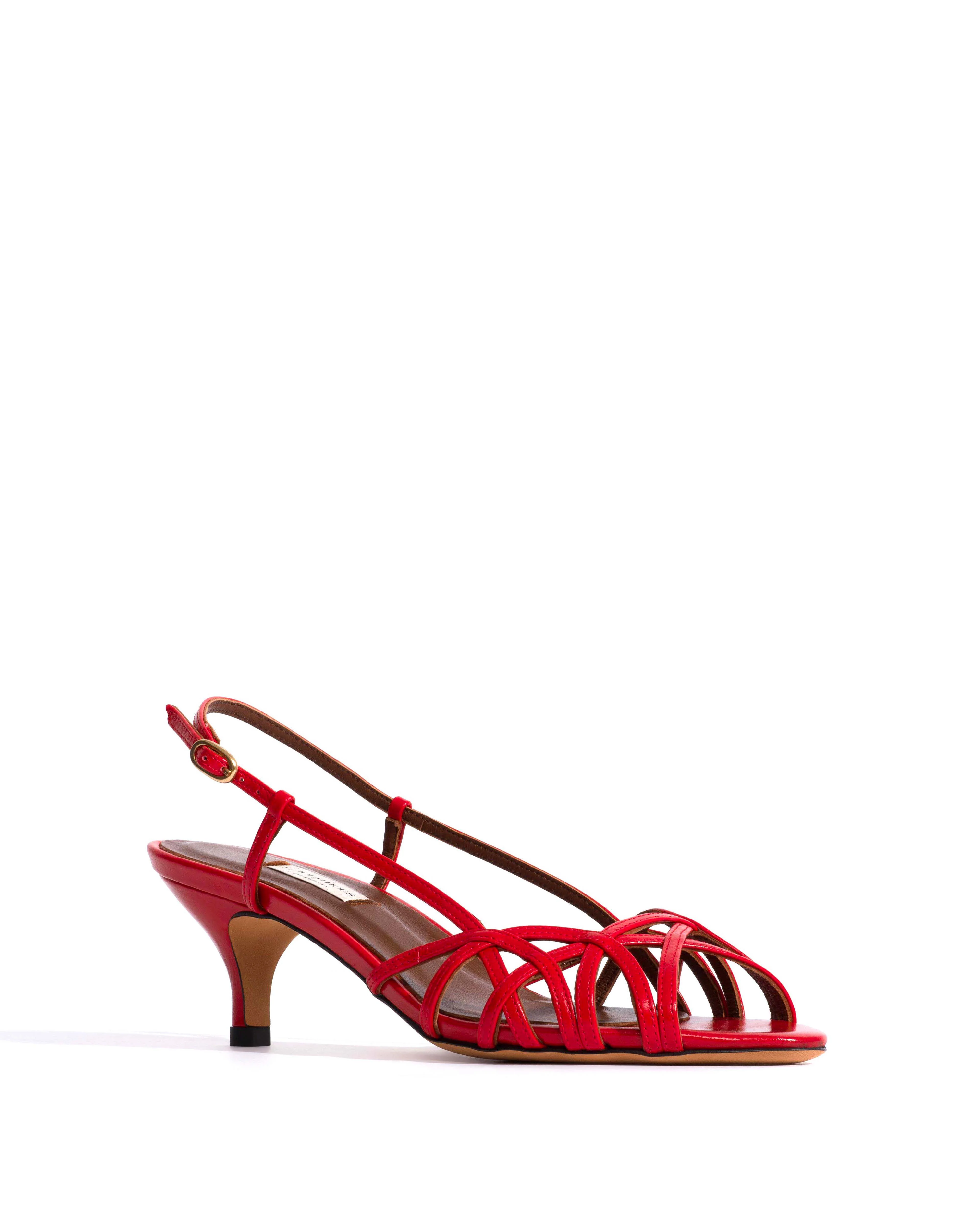 Scarlett 50 kitten Crinkled polished goat Scarlet - Image 2