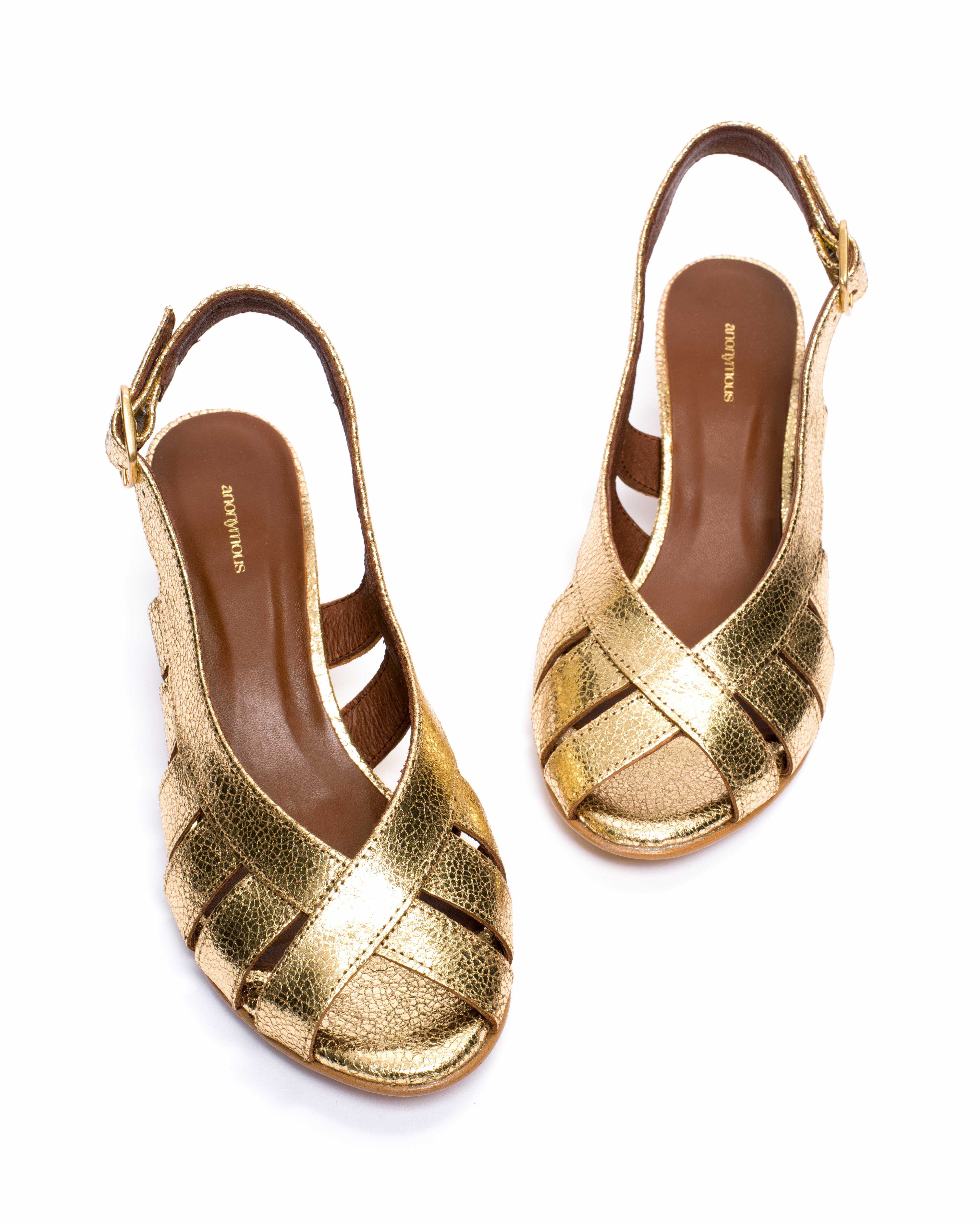 Sophie 50 stiletto Crackled metallic goat Gold - Image 5