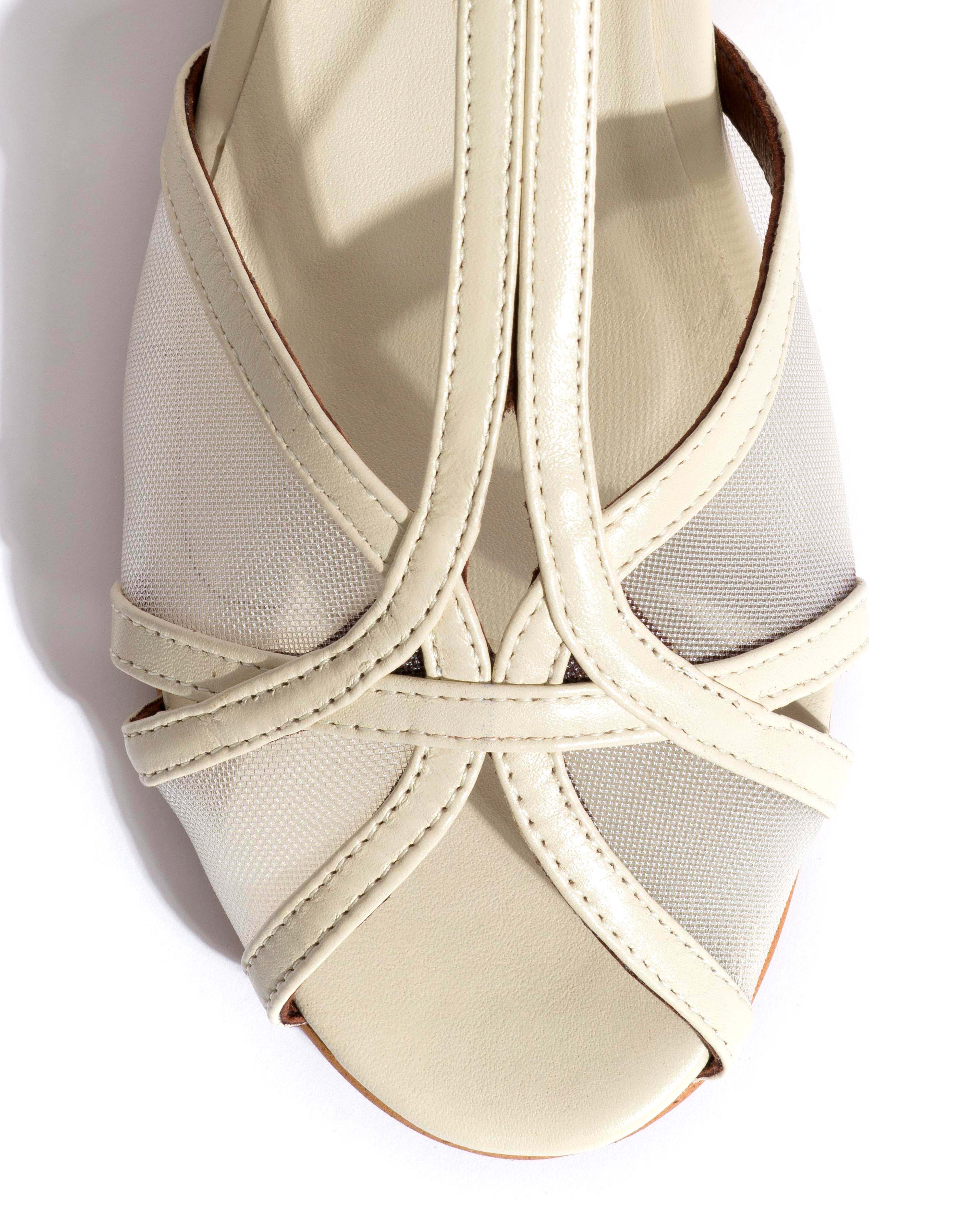 Therese 20 mesh Shiny lamb & mesh White sand - Image 5