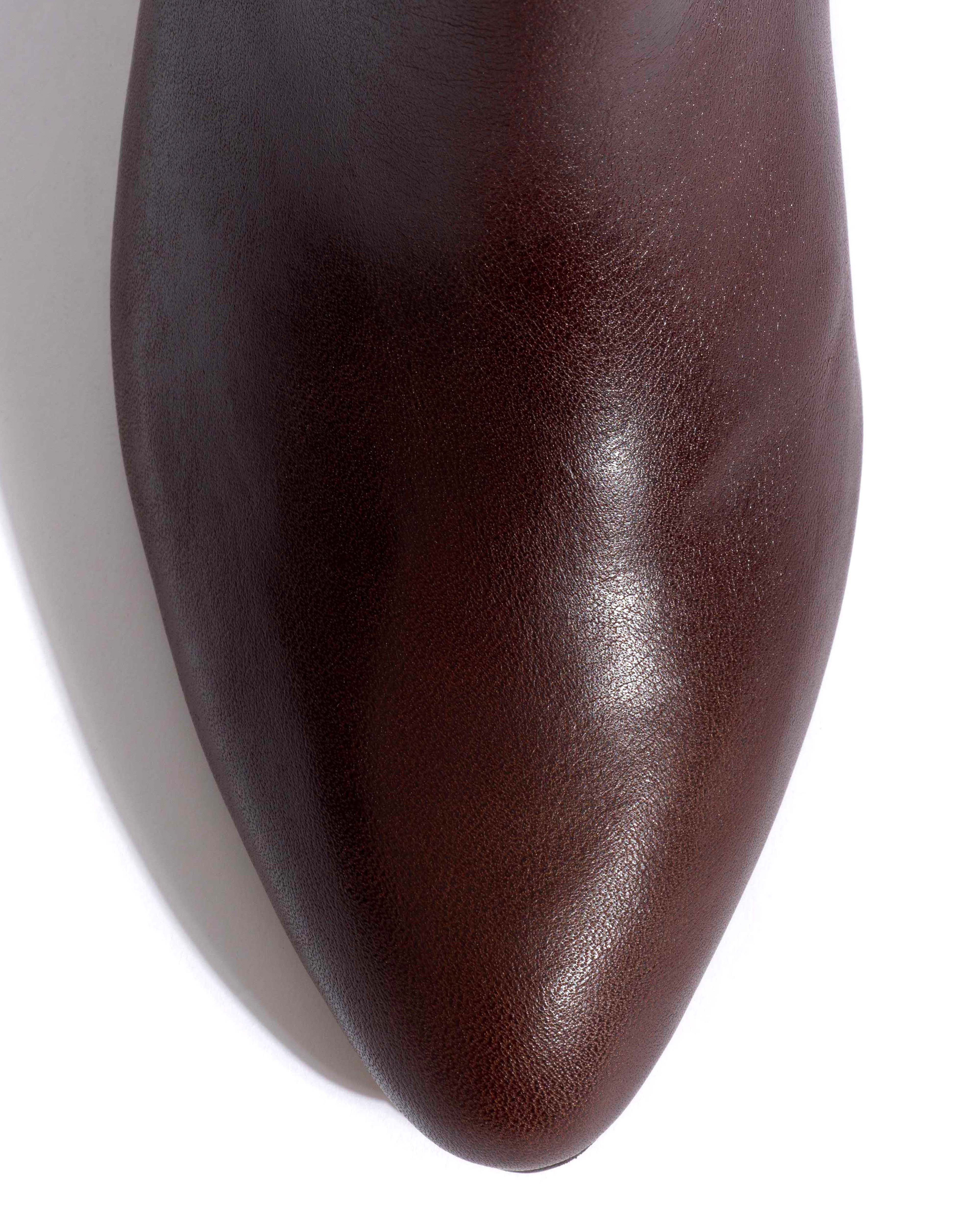 Valle 50 stiletto Vegetal soft calf Coffee brown - Image 5