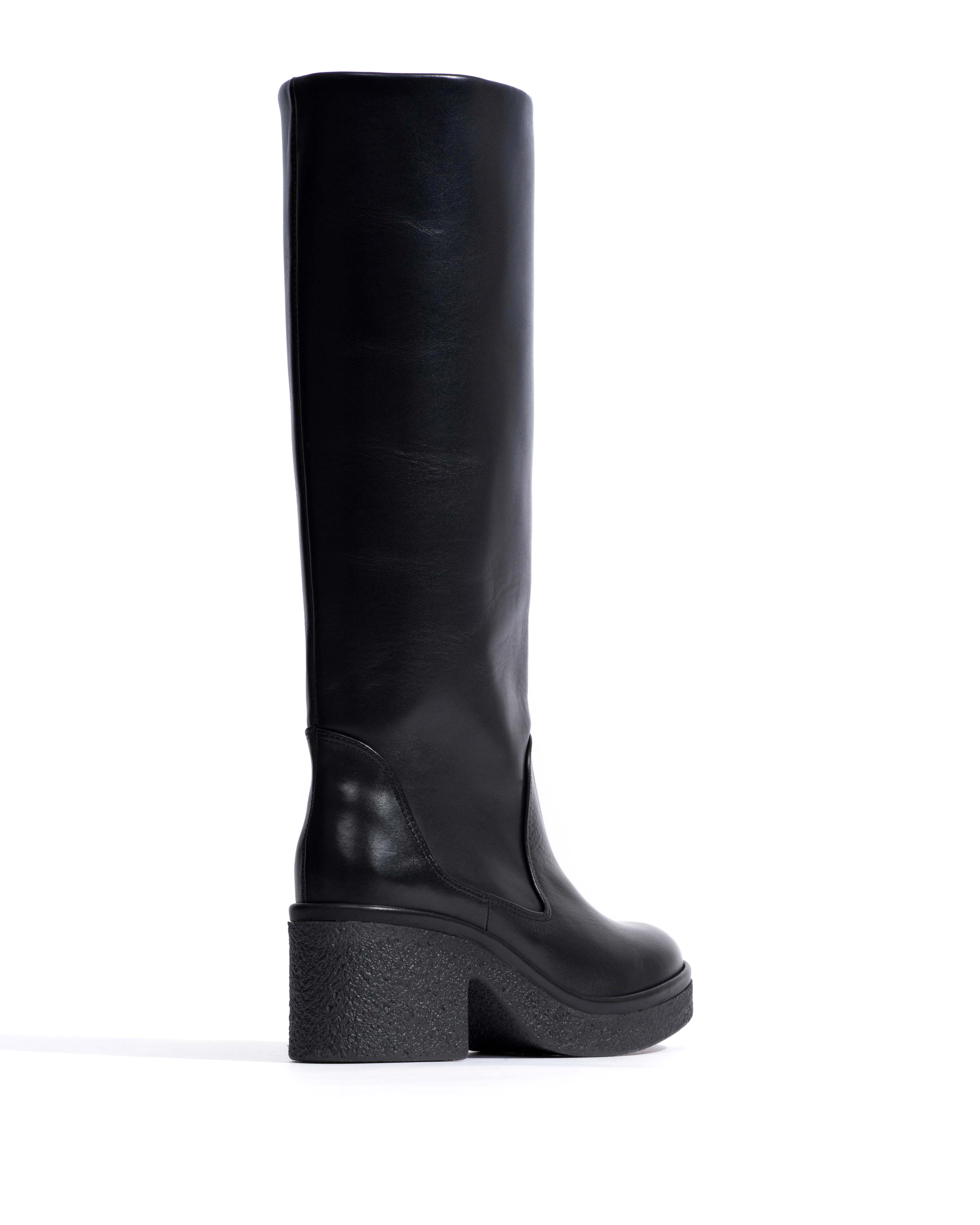 Valle 65 platform Soft calf & sole Black & black - Image 2